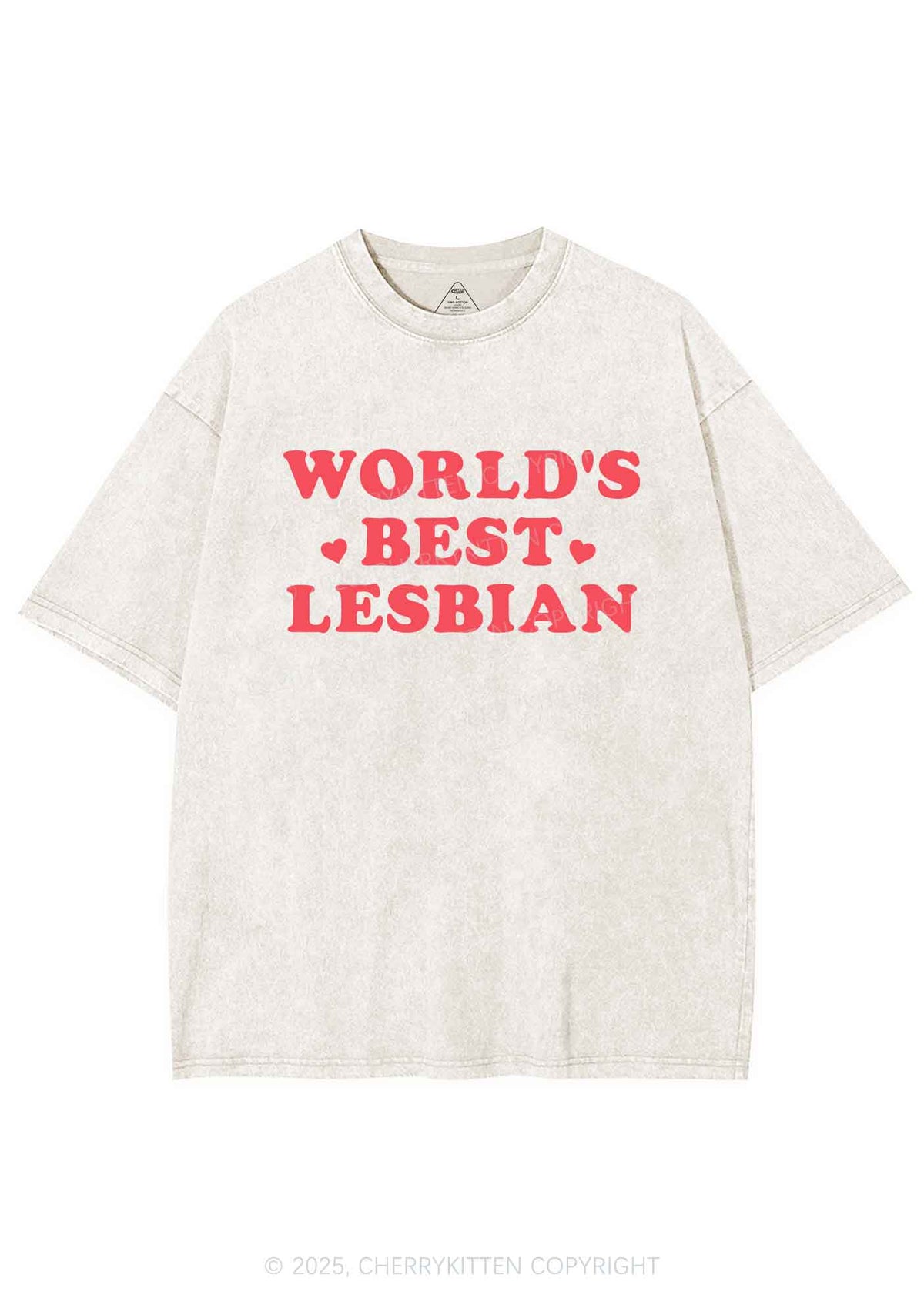 World's Best Lesbian Y2K Shirts Washed Tee Cherrykitten