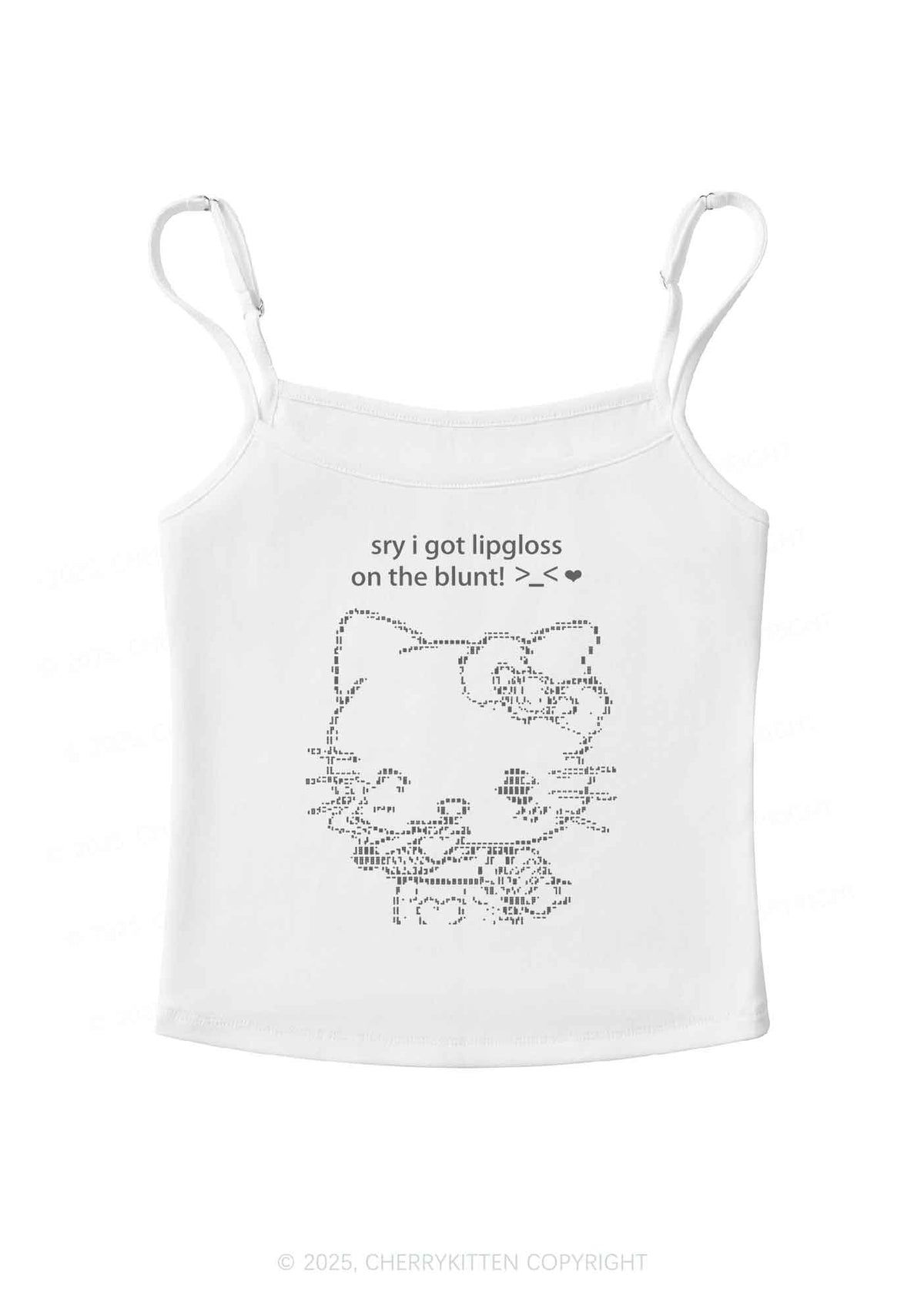 Sorry About Lipgloss Y2K Spaghetti Strap Cami Cherrykitten
