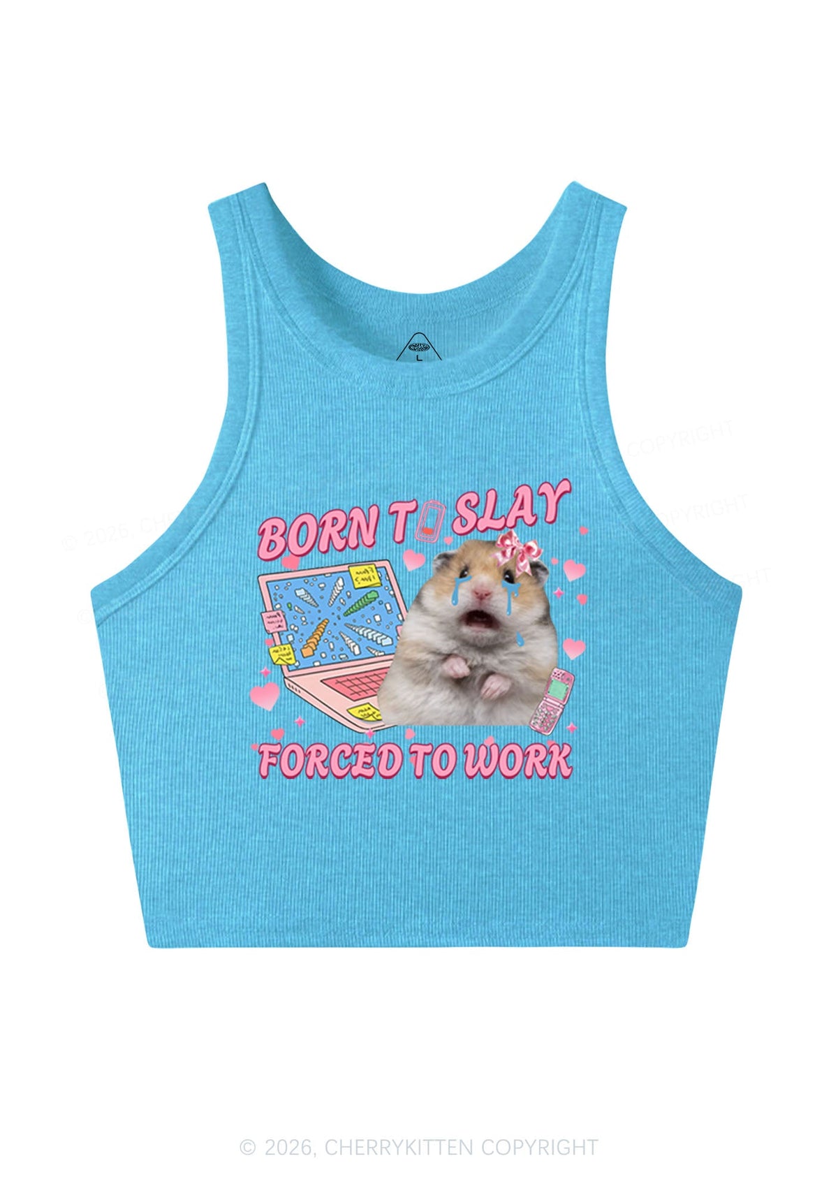 Custom Meme Born To Slay Y2K Crop Tank Top Cherrykitten