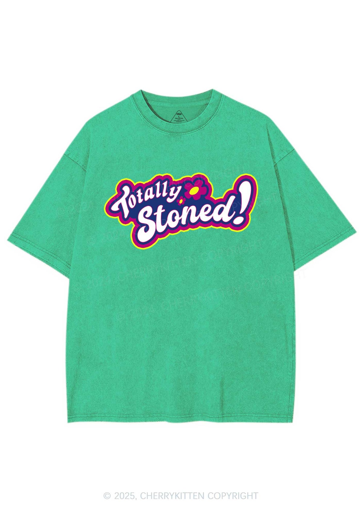 Totally Stoned Y2K Shirts Washed Tee Cherrykitten