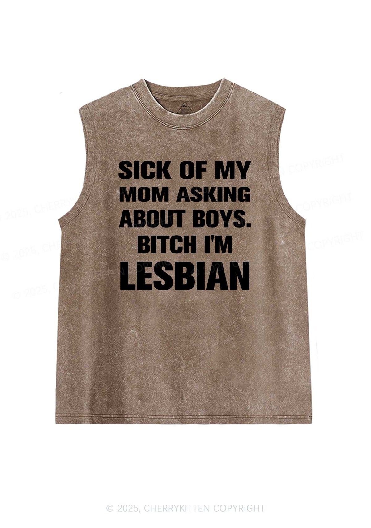 Bxxch Im Lesbian Pride Y2K Washed Muscle Tank Cherrykitten