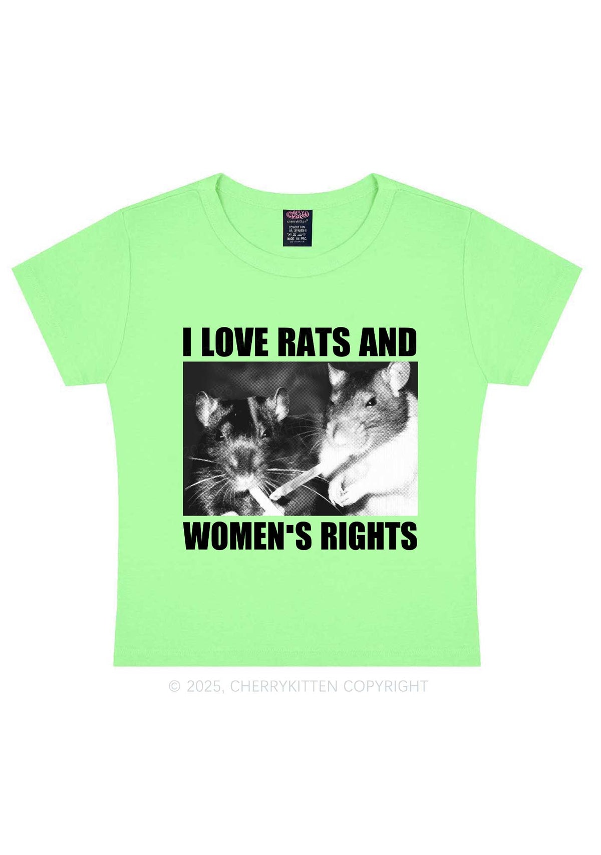 I Love Smoking Rats Y2K Baby Tee Cherrykitten