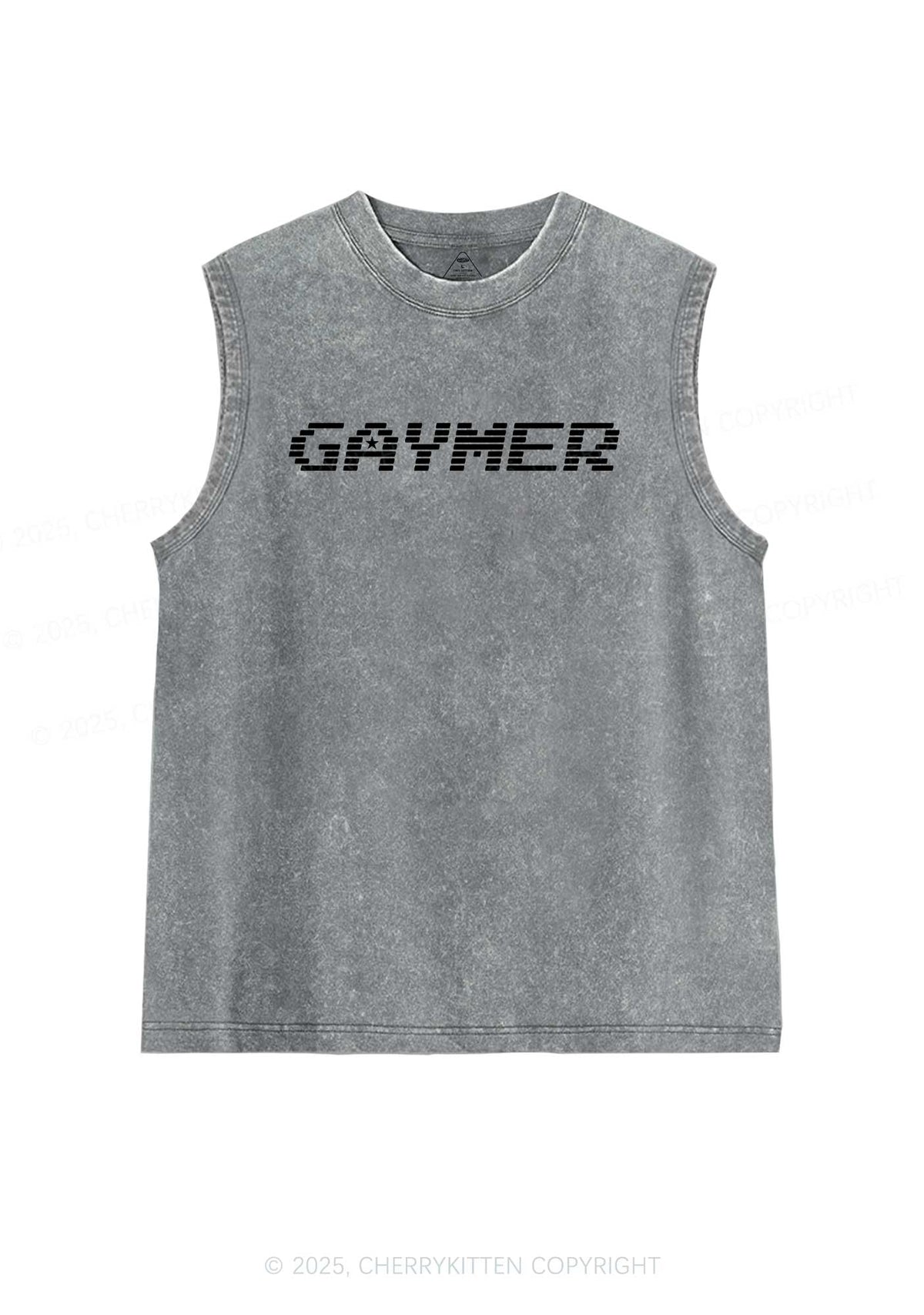 Gaymer Pride Y2K Washed Muscle Tank Cherrykitten