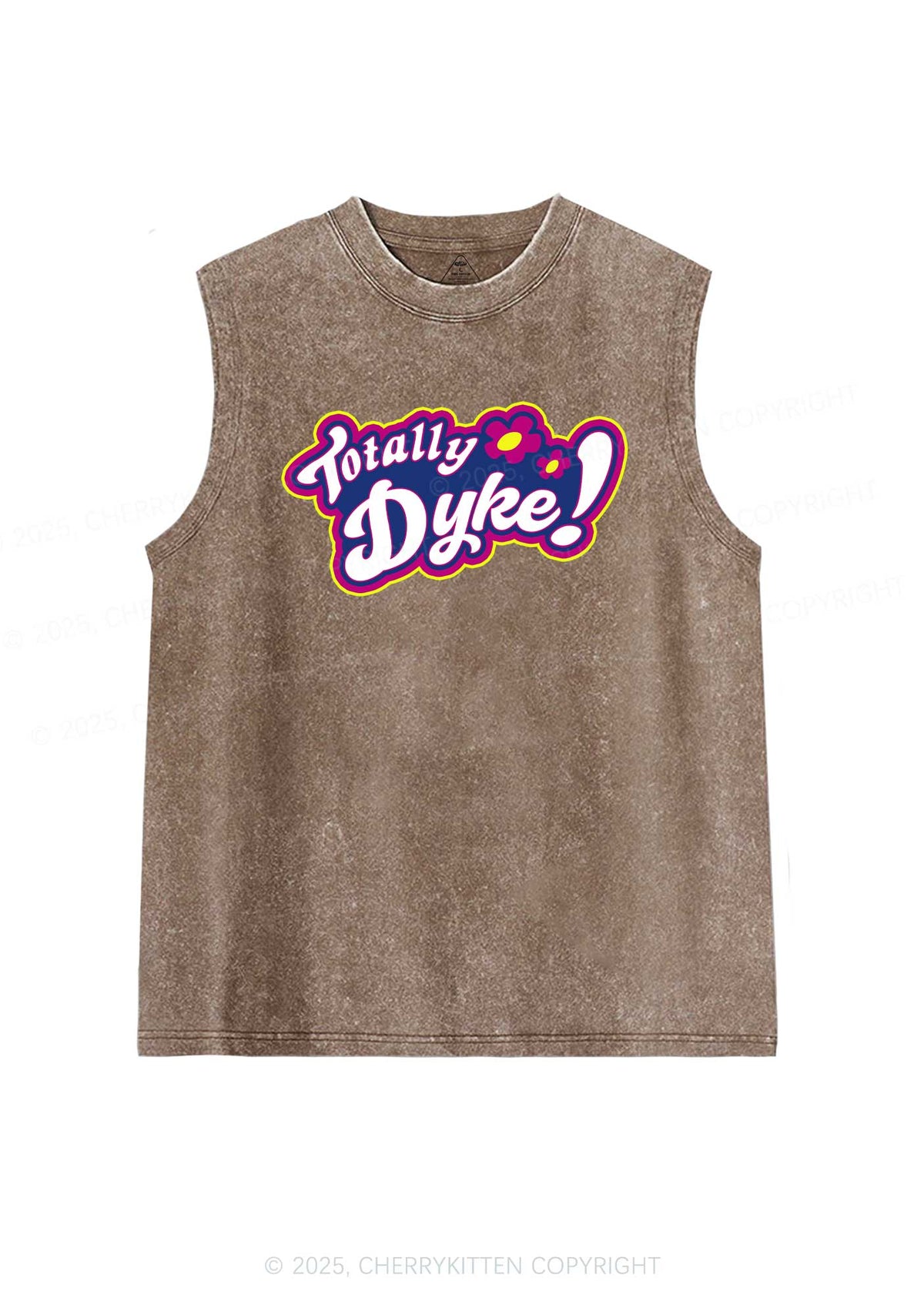 Totally Dyke Pride Y2K Washed Muscle Tank Cherrykitten