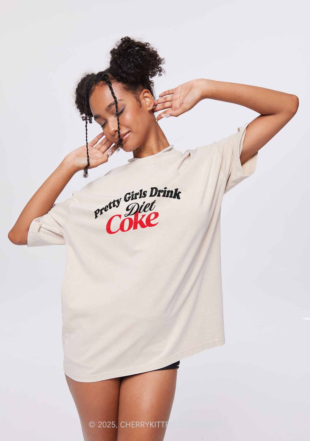 Pretty Girls Drink Diet Cola Y2K Washed Tee Cherrykitten