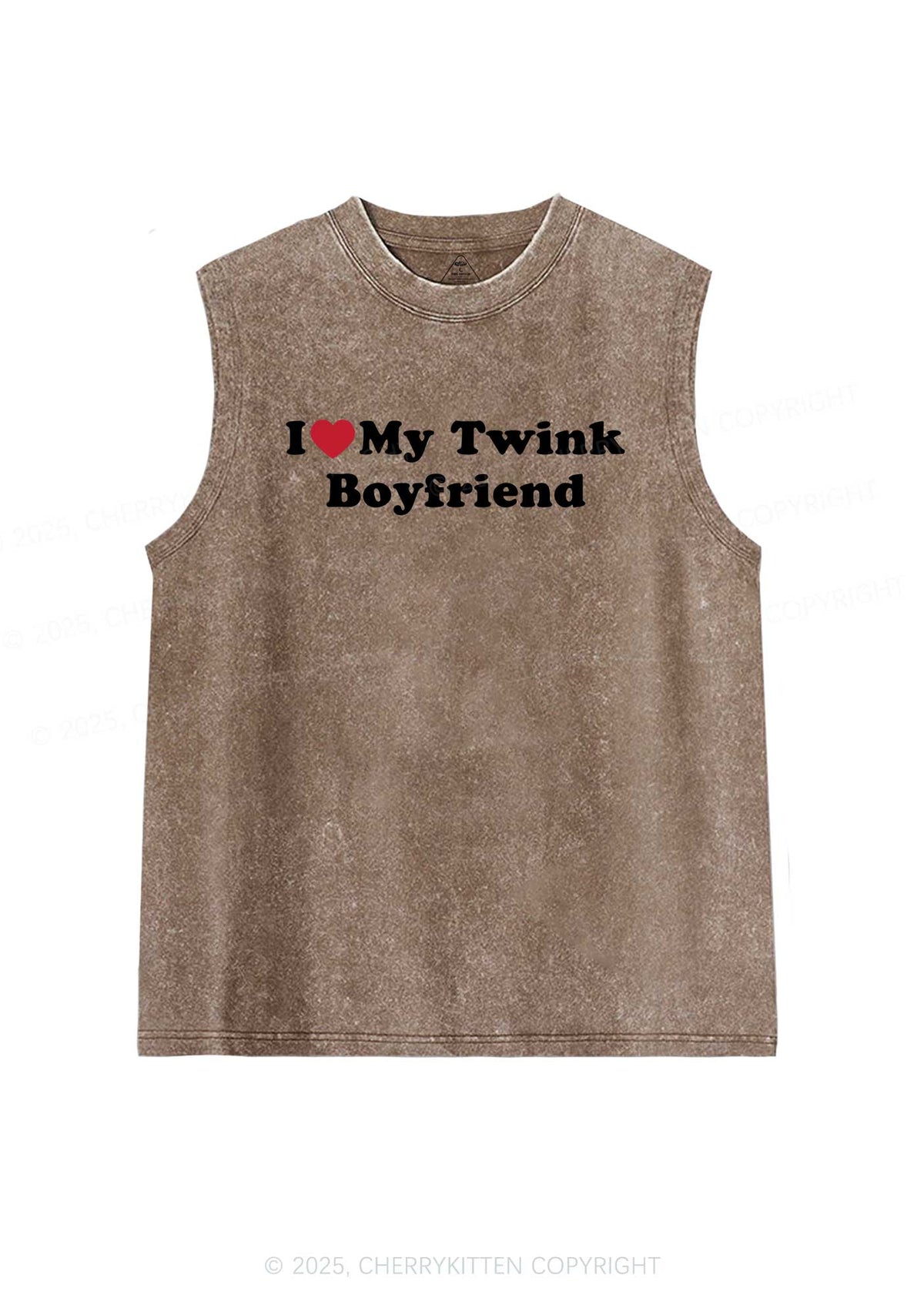 I Love My Twink BF Pride Y2K Washed Muscle Tank Cherrykitten