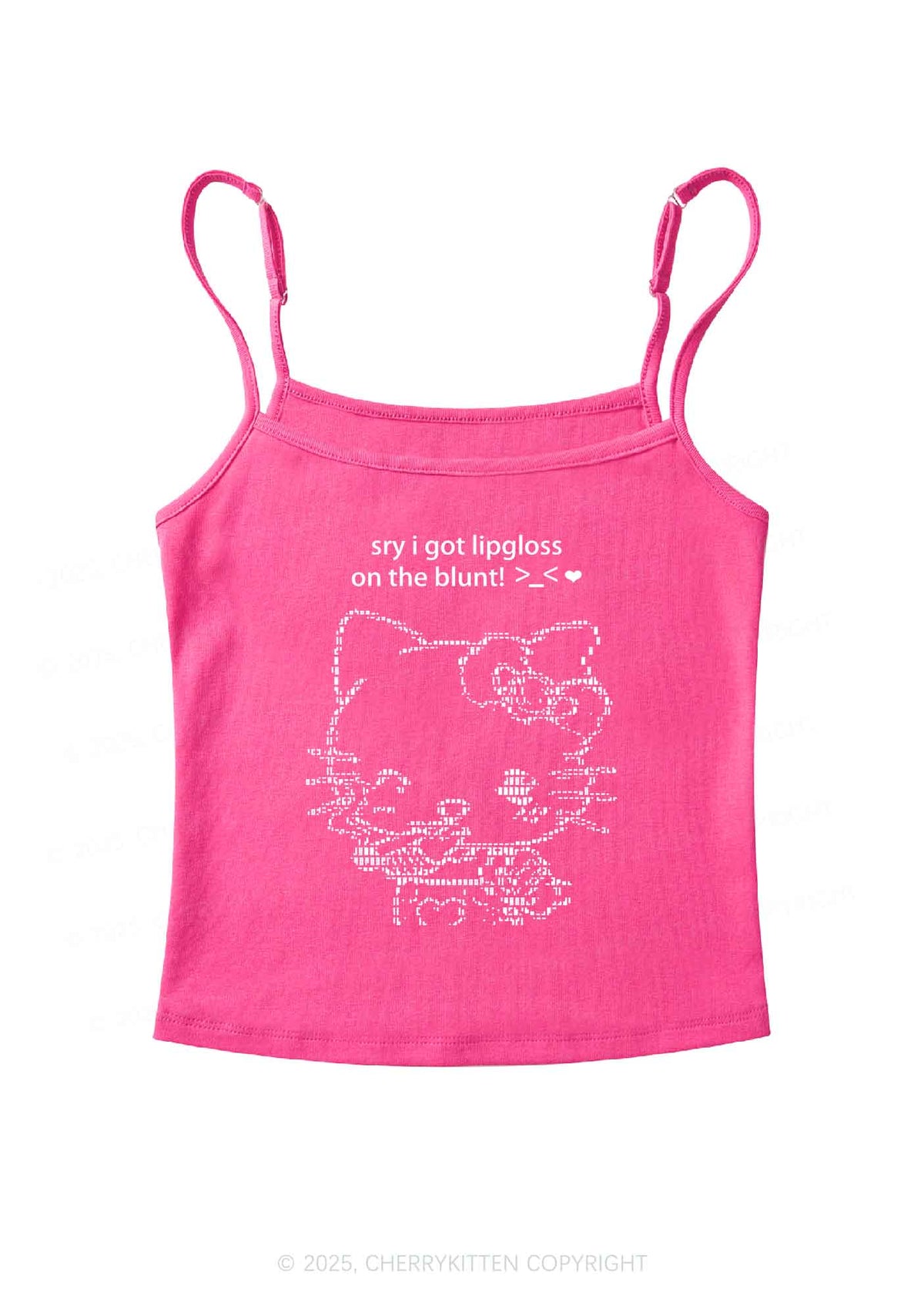 Sorry About Lipgloss Y2K Spaghetti Strap Cami Cherrykitten
