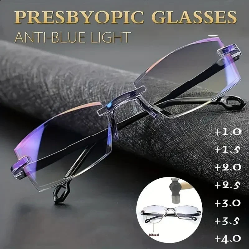 Buy 1 Get 2 Free Rimless Adaptive Power Reading Glasses @ Just 499/