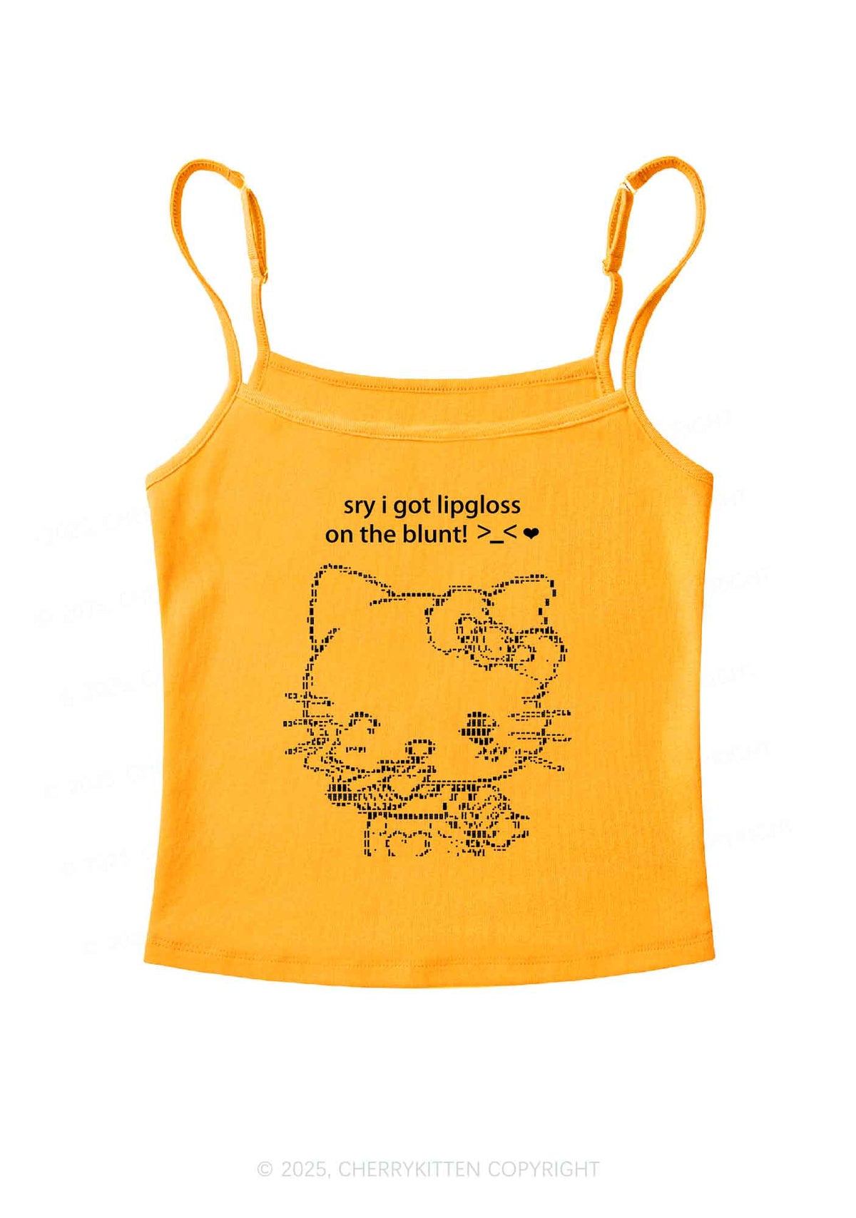 Sorry About Lipgloss Y2K Spaghetti Strap Cami Cherrykitten