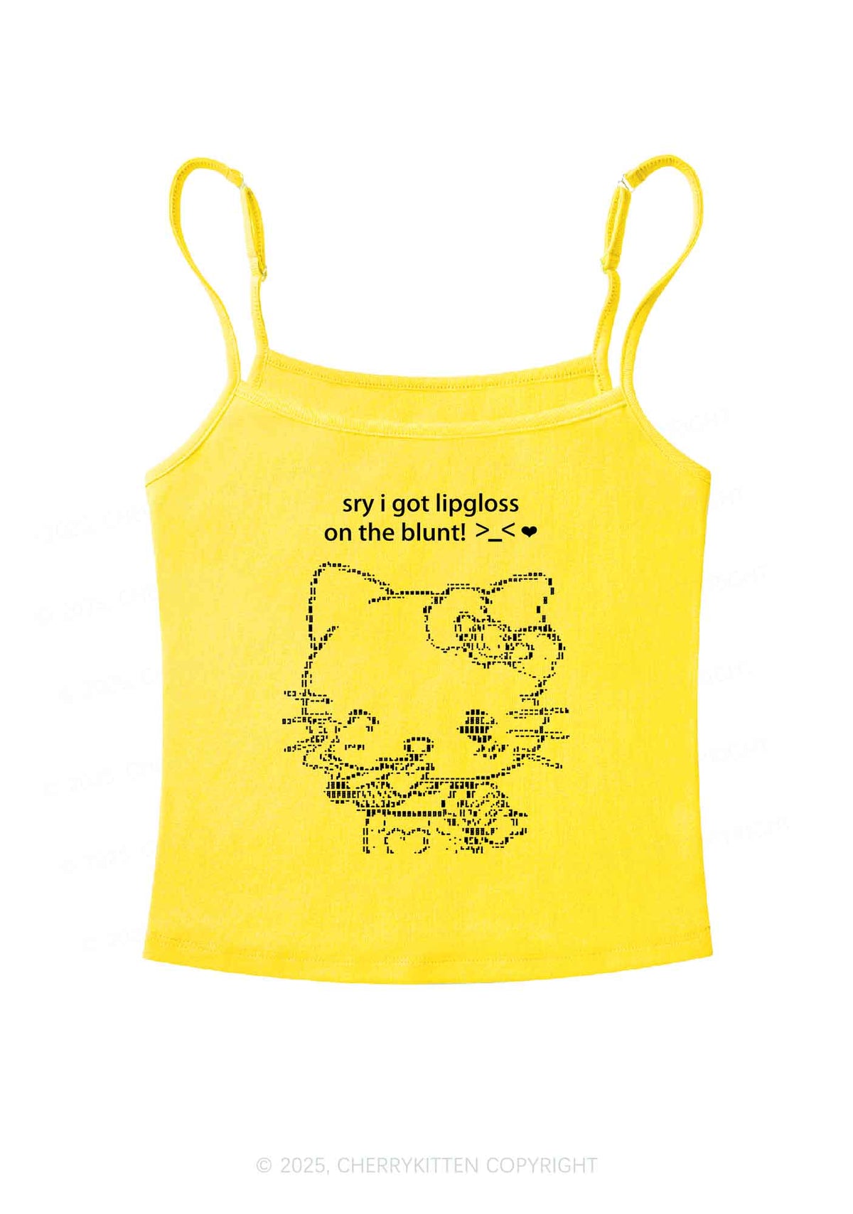Sorry About Lipgloss Y2K Spaghetti Strap Cami Cherrykitten