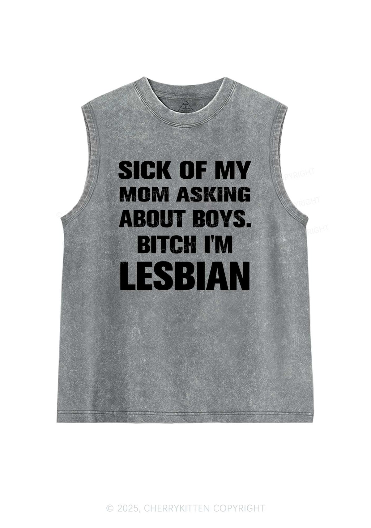 Bxxch Im Lesbian Pride Y2K Washed Muscle Tank Cherrykitten