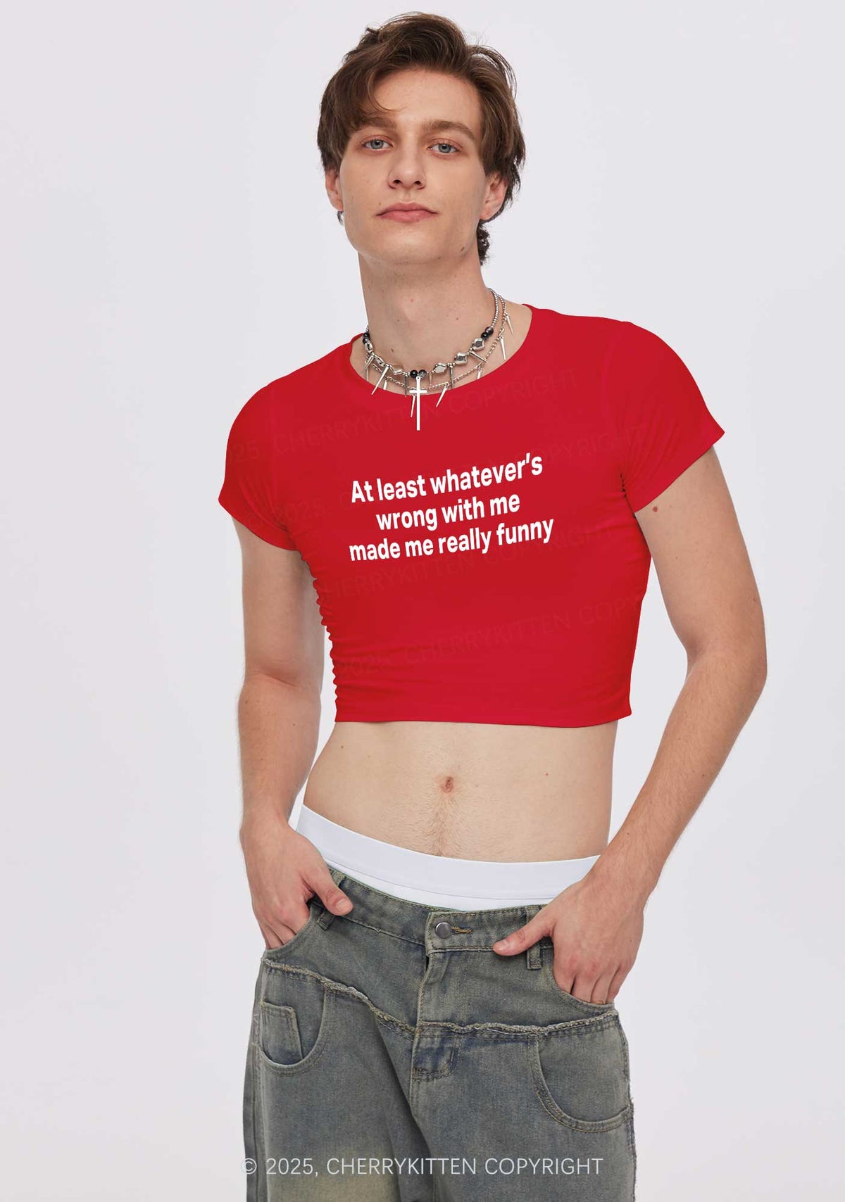 Made Me Really Funny Y2K Baby Tee Cherrykitten