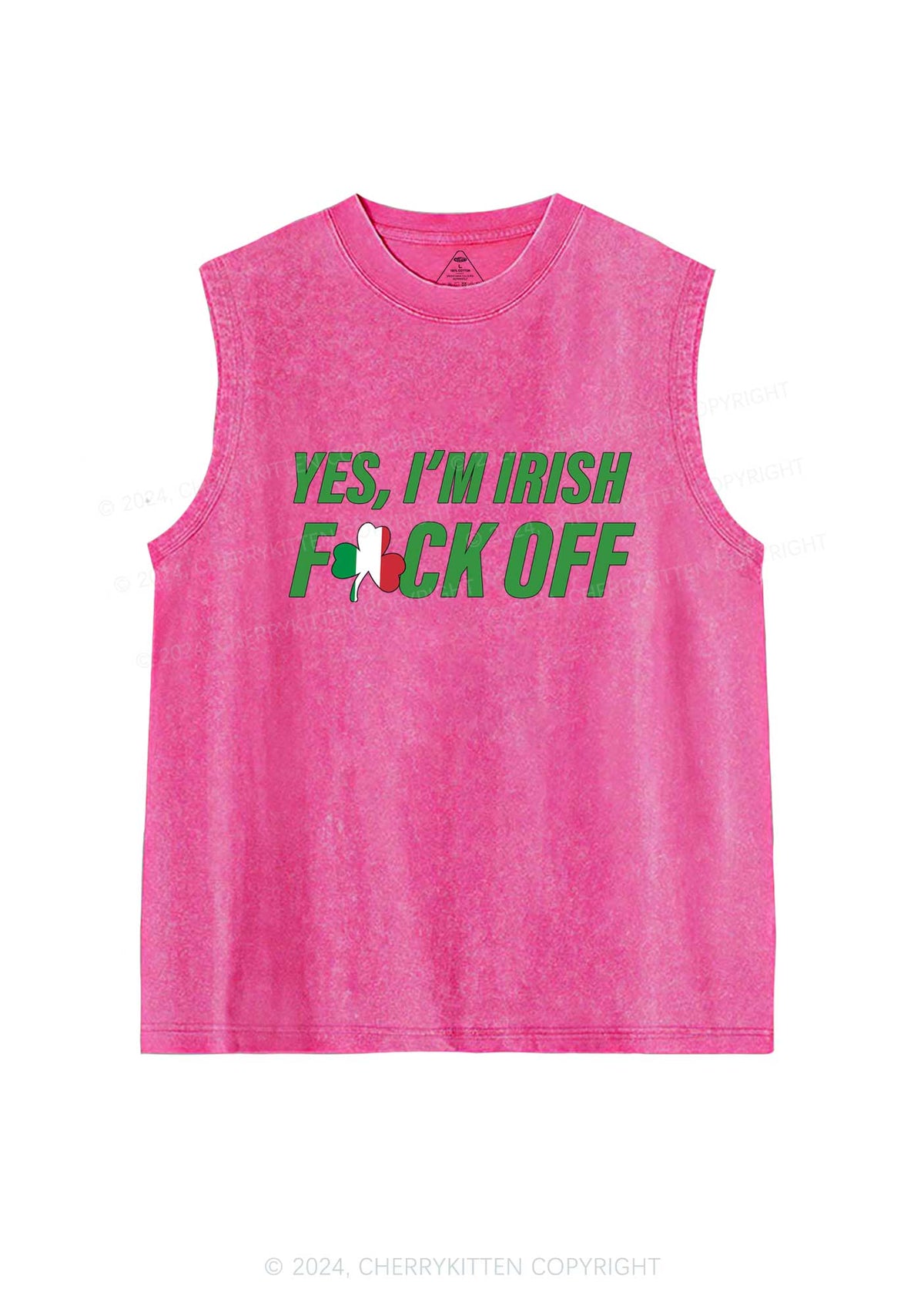 Yes Im Irish St Patricks Y2K Washed Tank Cherrykitten