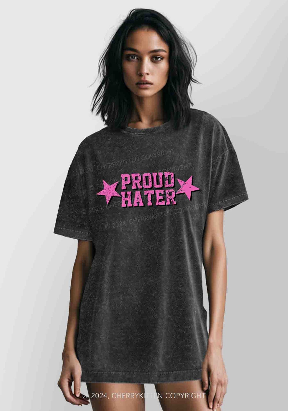 Proud Hater Y2K Washed Tee Cherrykitten