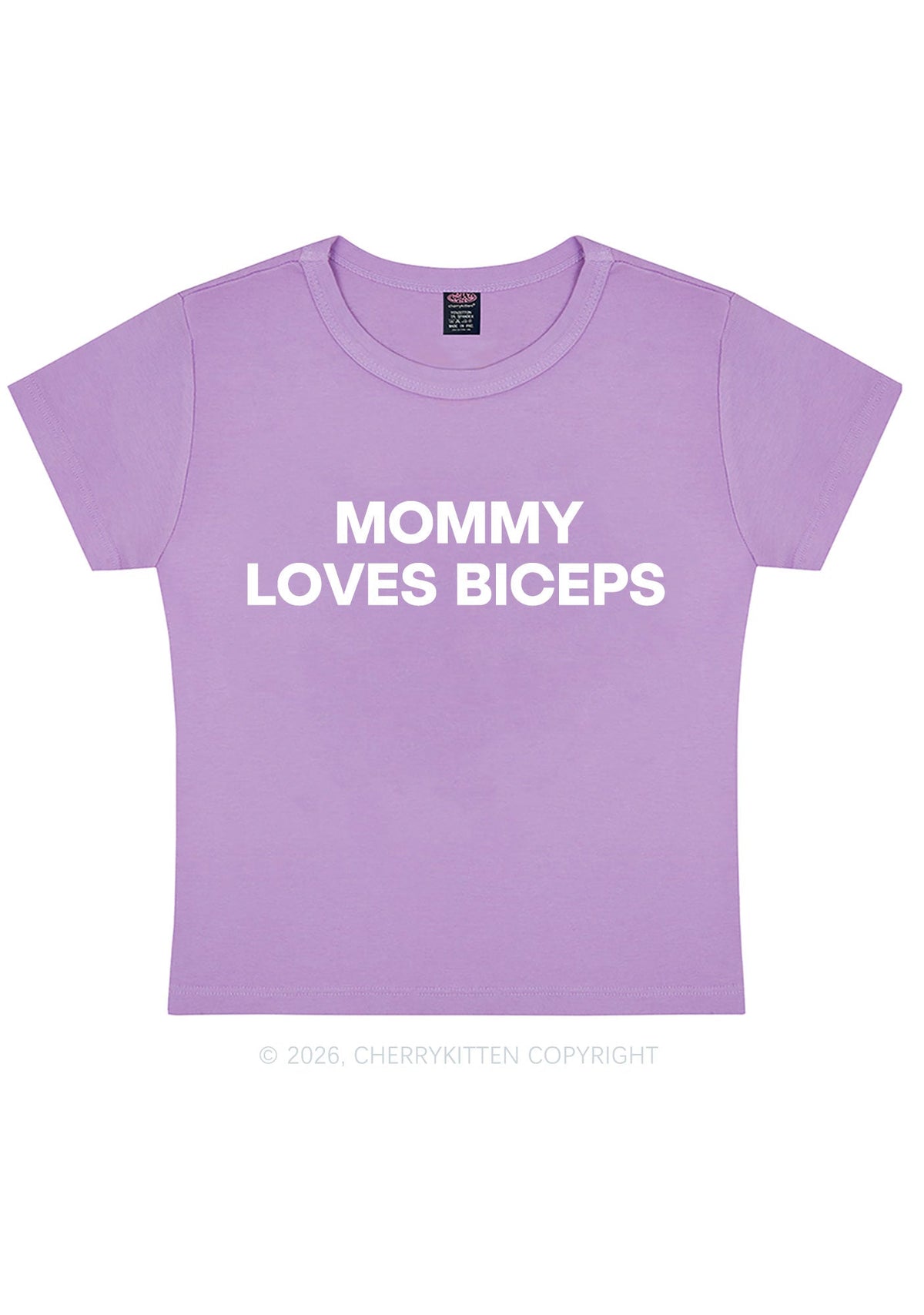 Mommy Loves Biceps Y2K Baby Tee Cherrykitten