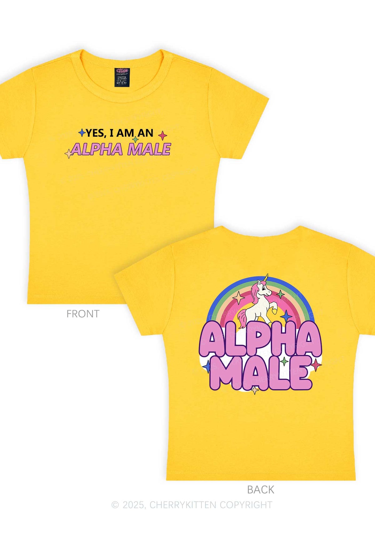 Alpha Male Two Sides Pride Y2K Baby Tee Cherrykitten