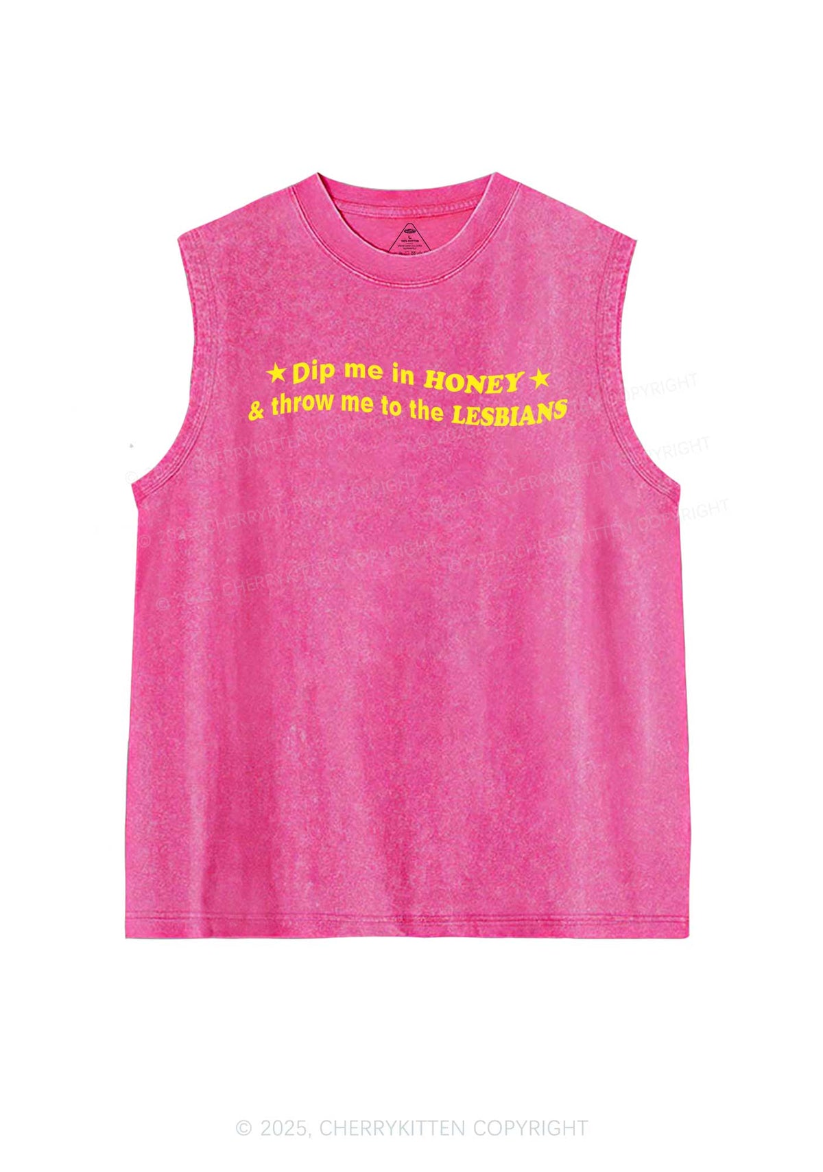 Honey Lesbians Pride Y2K Washed Muscle Tank Cherrykitten