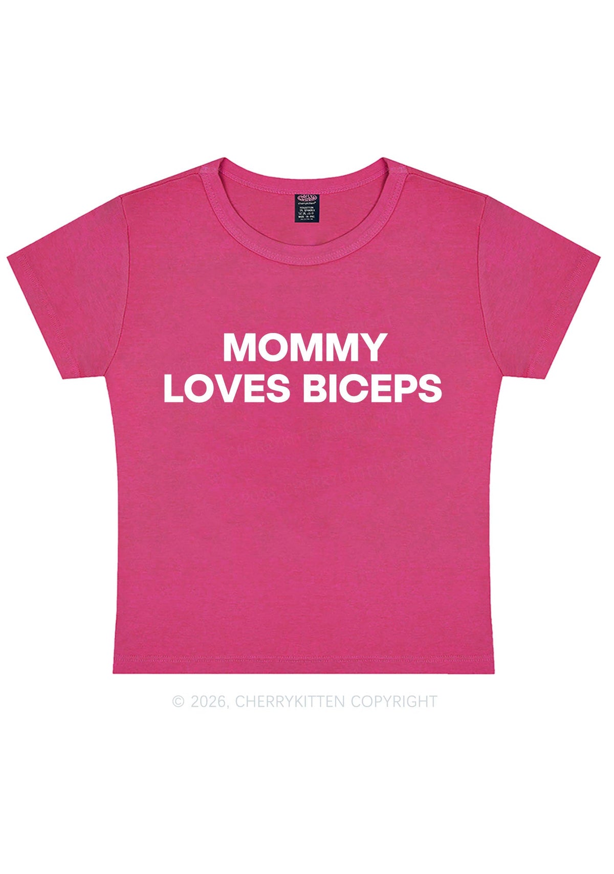 Mommy Loves Biceps Y2K Baby Tee Cherrykitten