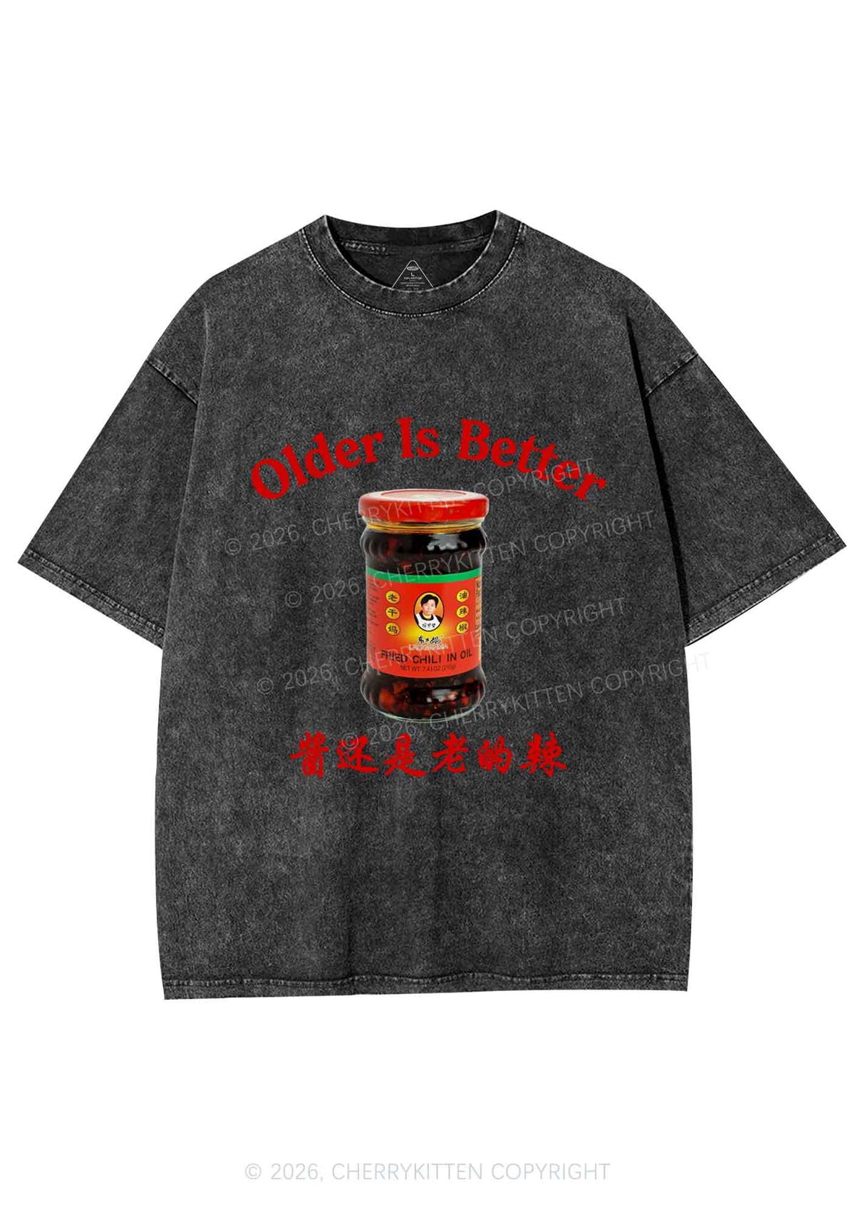 Older Is Better Y2K Shirts Washed Tee Cherrykitten