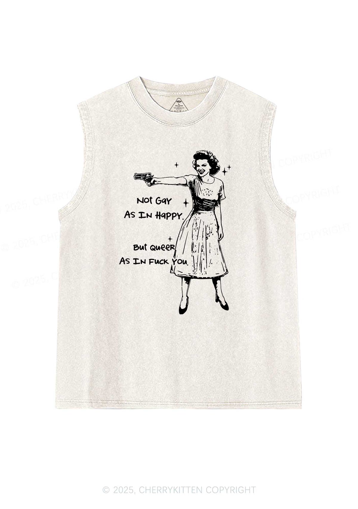 But Queer As In Pride Y2K Washed Muscle Tank Cherrykitten