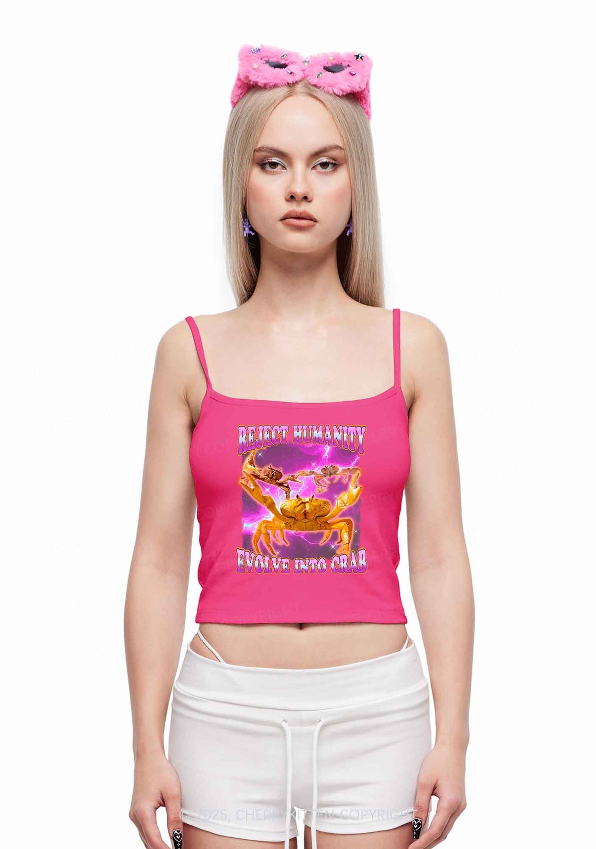 Reject Humanity Crab Y2K Spaghetti Strap Cami Cherrykitten