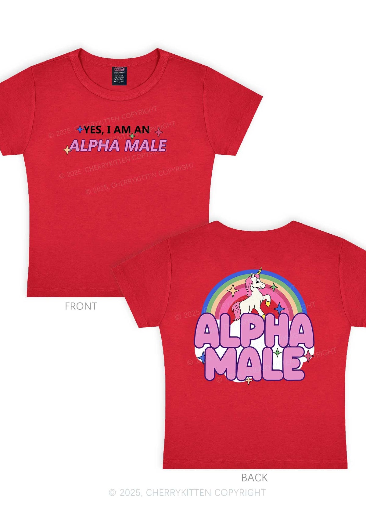Alpha Male Two Sides Pride Y2K Baby Tee Cherrykitten