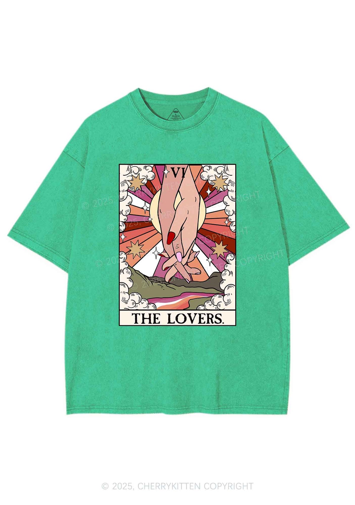 The Lesbian Lovers Y2K Shirts Washed Tee Cherrykitten