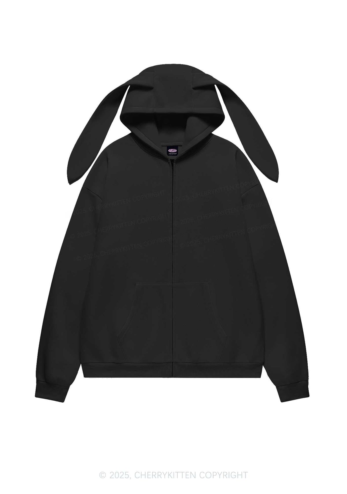 Make America Great Y2K Bunny Ear Zip Hoodie Cherrykitten