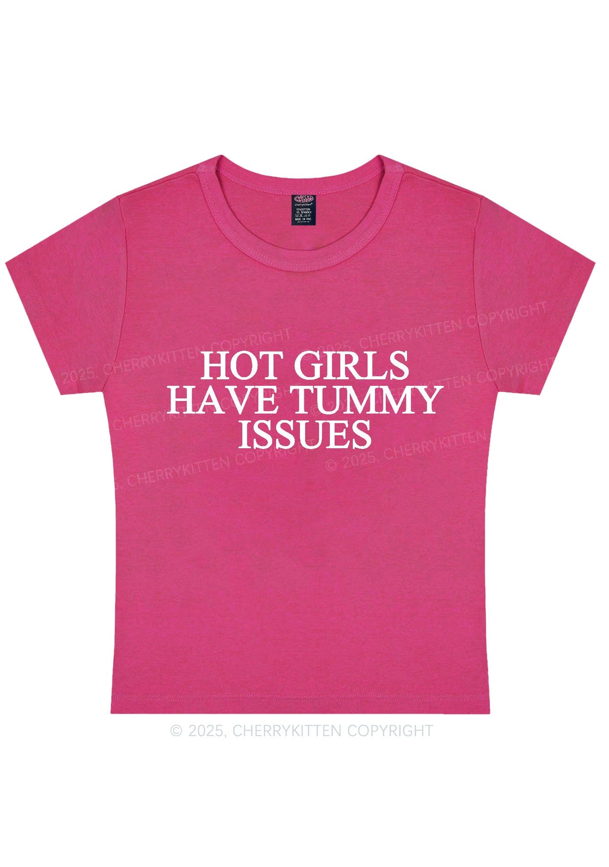 Hot Girls Have Tummy Issues Y2K Baby Tee Cherrykitten