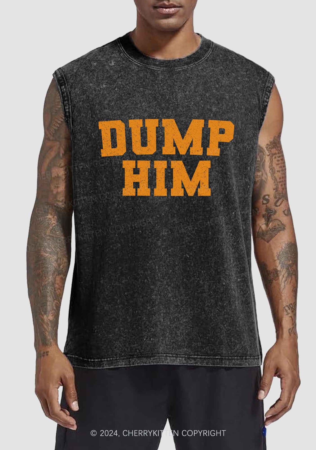 Dump Him Y2K Washed Tank Cherrykitten