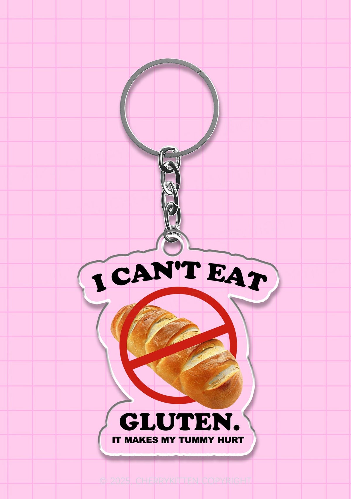 I Cant Eat Gluten 1Pc Y2K Keychain Cherrykitten