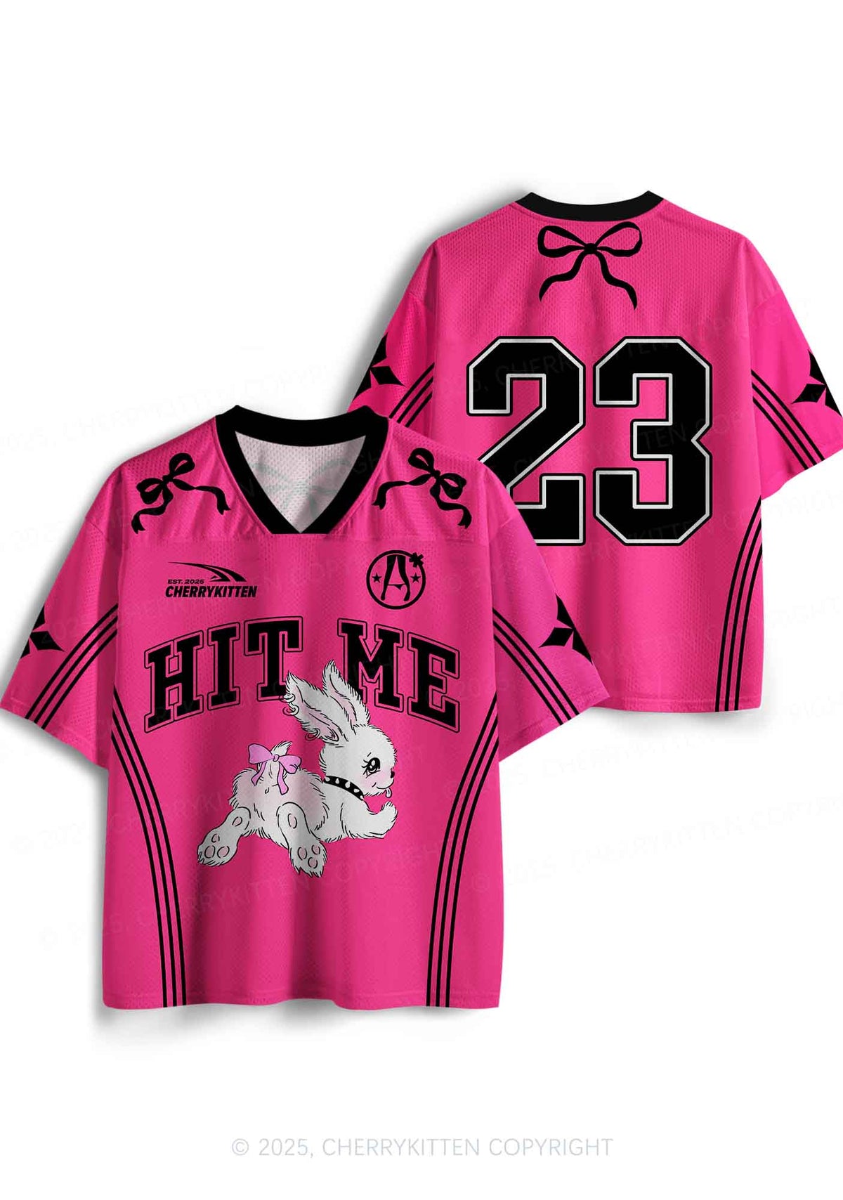 Custom Hit Me White Bunny Y2K Sport Jersey Shirts Cherrykitten