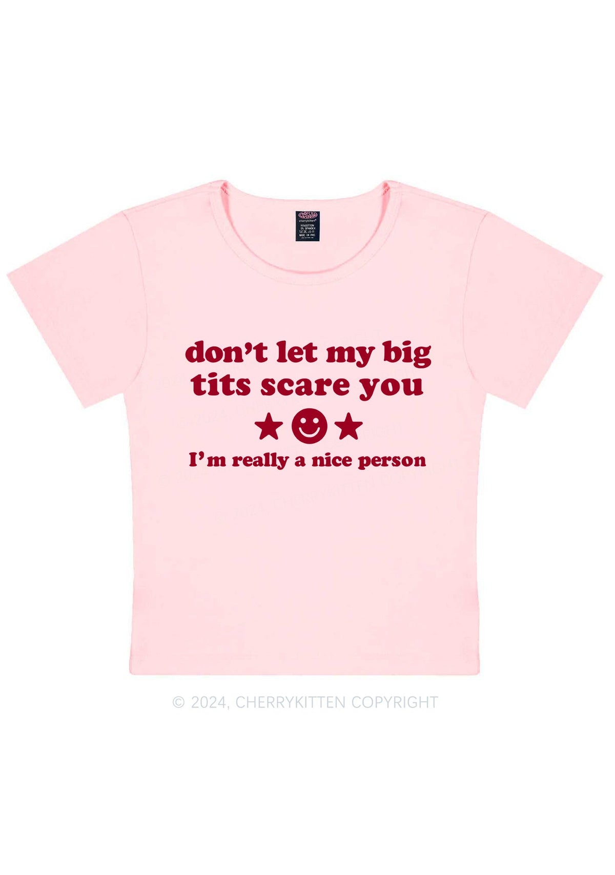 Don't Let My Big Txts Scare You Y2K Baby Tee Cherrykitten