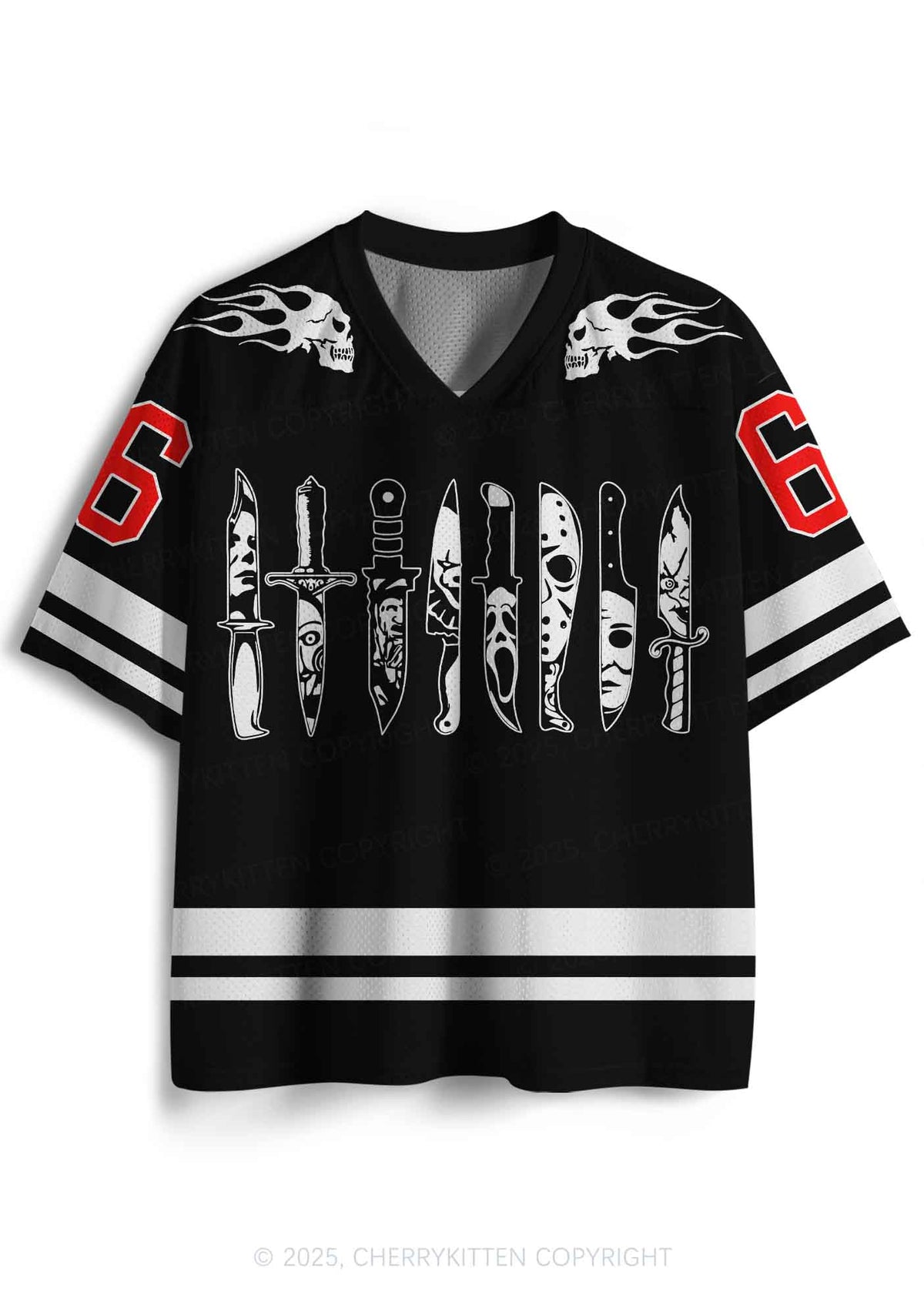 Custom Halloween Ghost Knife Y2K Sport Jersey Shirts Cherrykitten