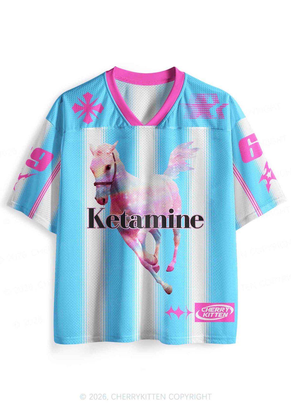 Blue K Horse Y2K Sport Jersey Shirts Cherrykitten