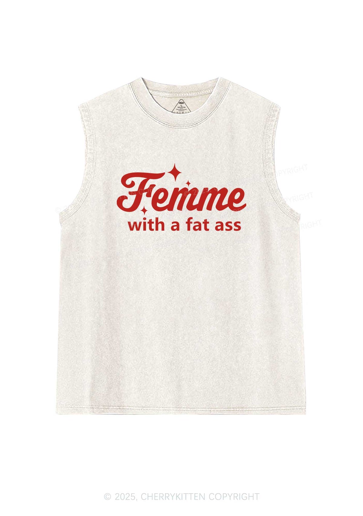 Femme With Fat Axx Pride Y2K Washed Muscle Tank Cherrykitten