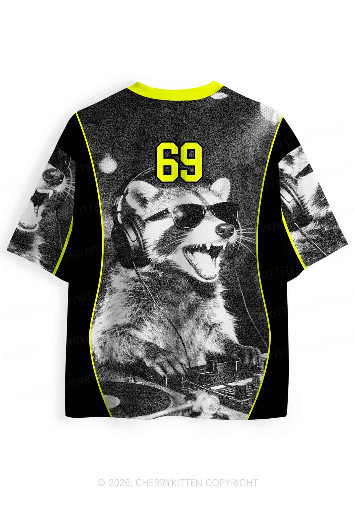 DJ Raccoon Y2K Sport Jersey Shirts Cherrykitten