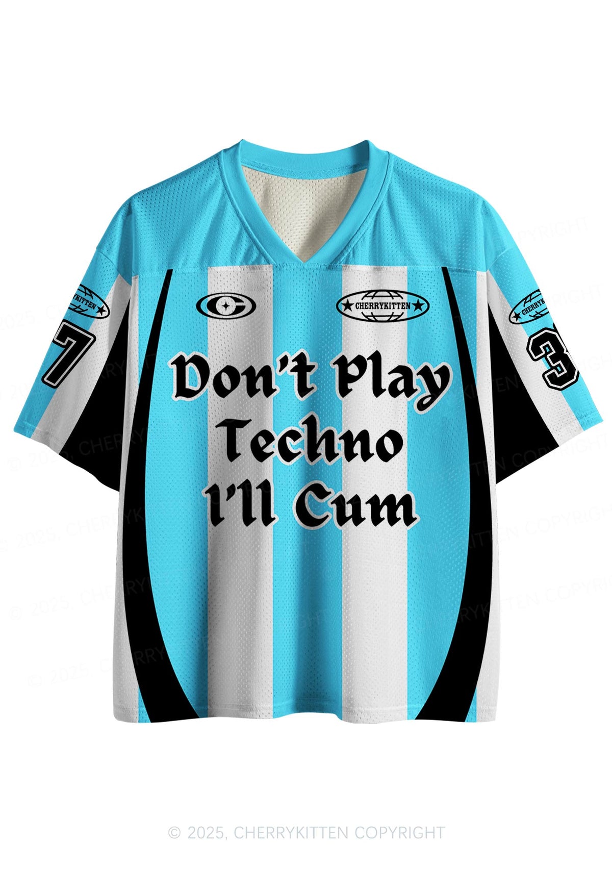 Custom Skyblue Dont Play Techno Y2K Sport Jersey Shirts Cherrykitten