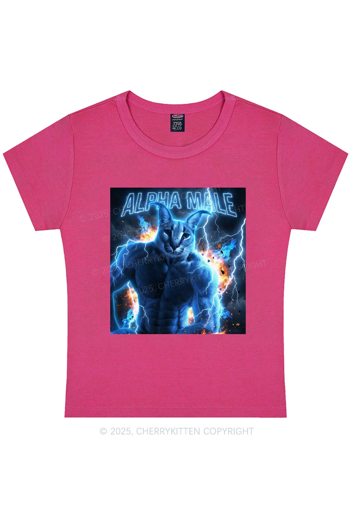 Alpha Male Floppa Y2K Baby Tee Cherrykitten