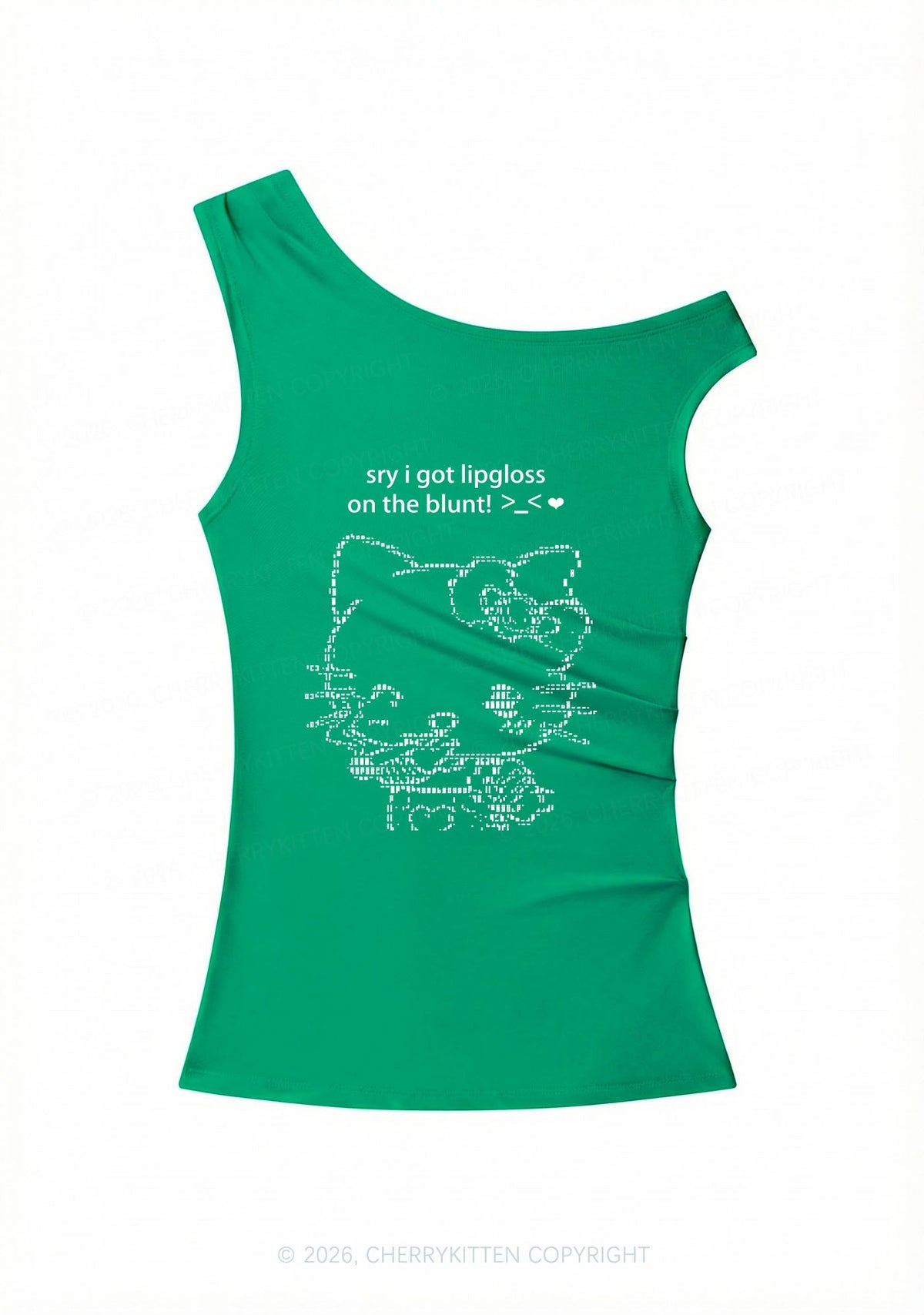 Sorry About Lipgloss Y2K Off Shoulder Tank Top Cherrykitten