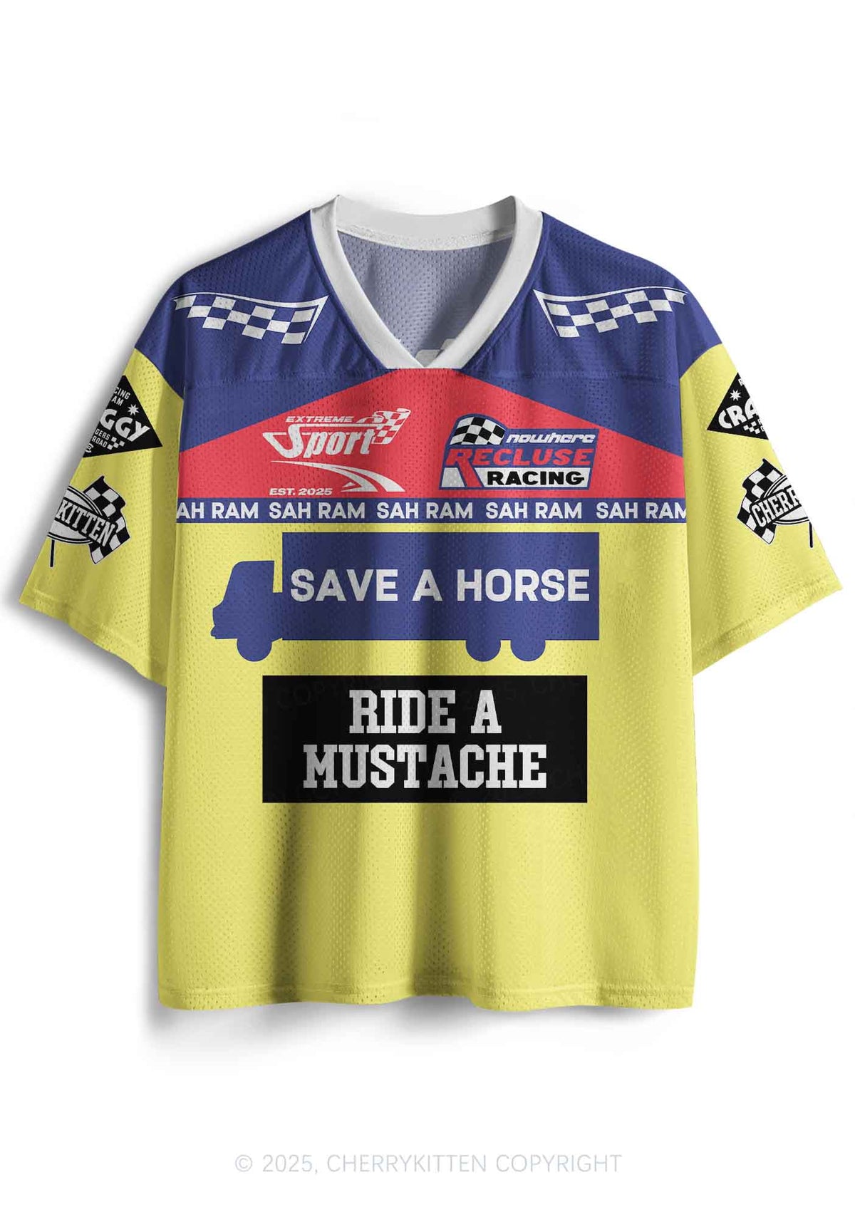 Custom Ride A Mustache Y2K Sport Jersey Shirts Cherrykitten