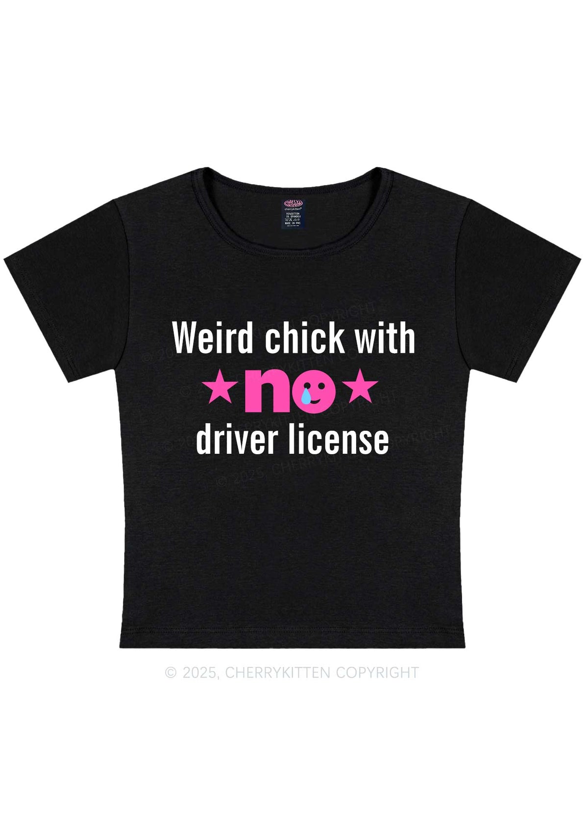 Weird Chick Y2K Baby Tee Cherrykitten