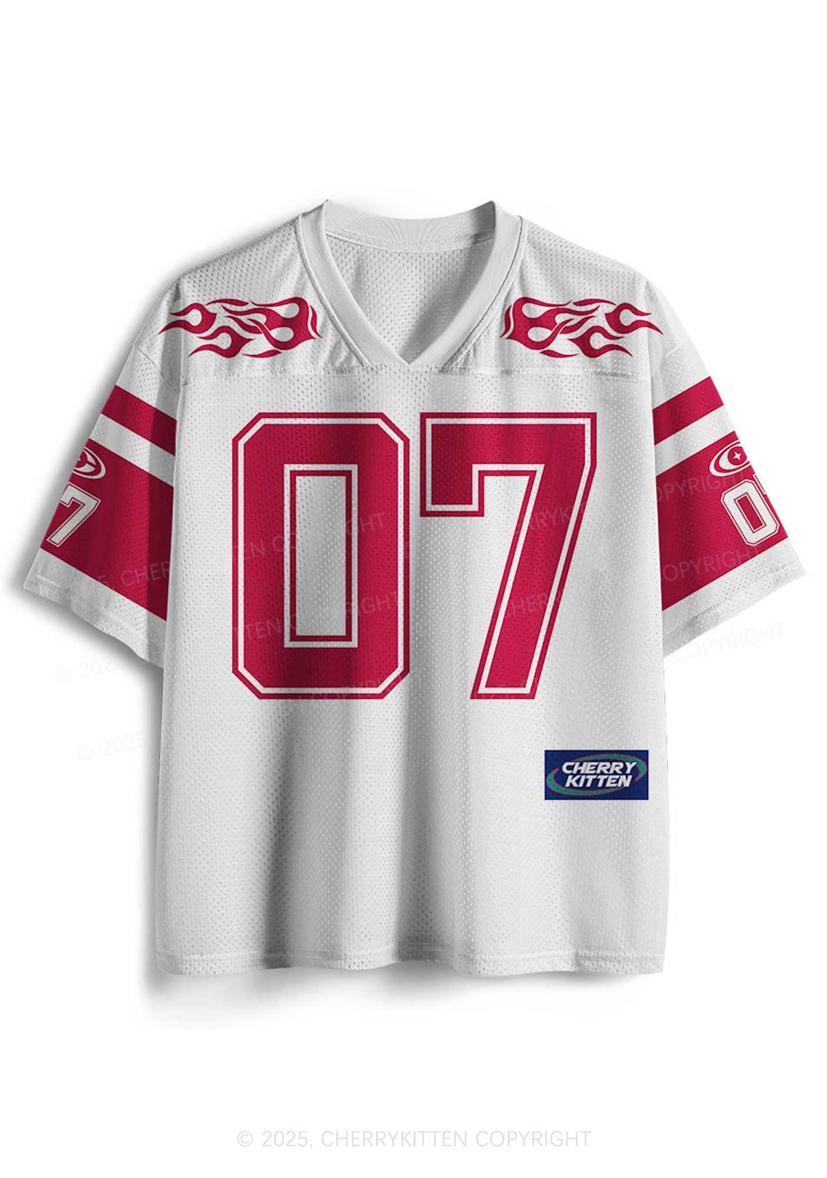 Custom Red Flame Y2K Mesh Jersey Shirts Cherrykitten