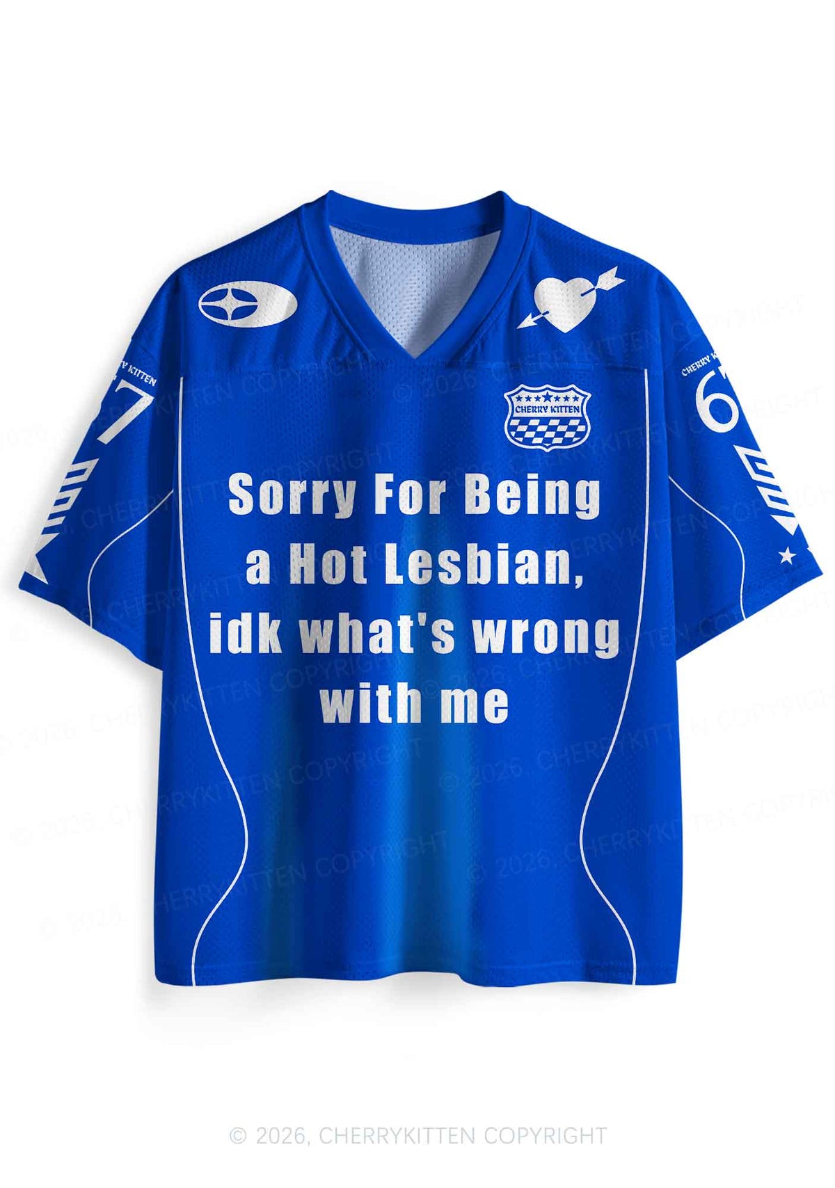 Sorry For Being A Hot Lesbian Pride Y2K Sport Jersey Shirts Cherrykitten