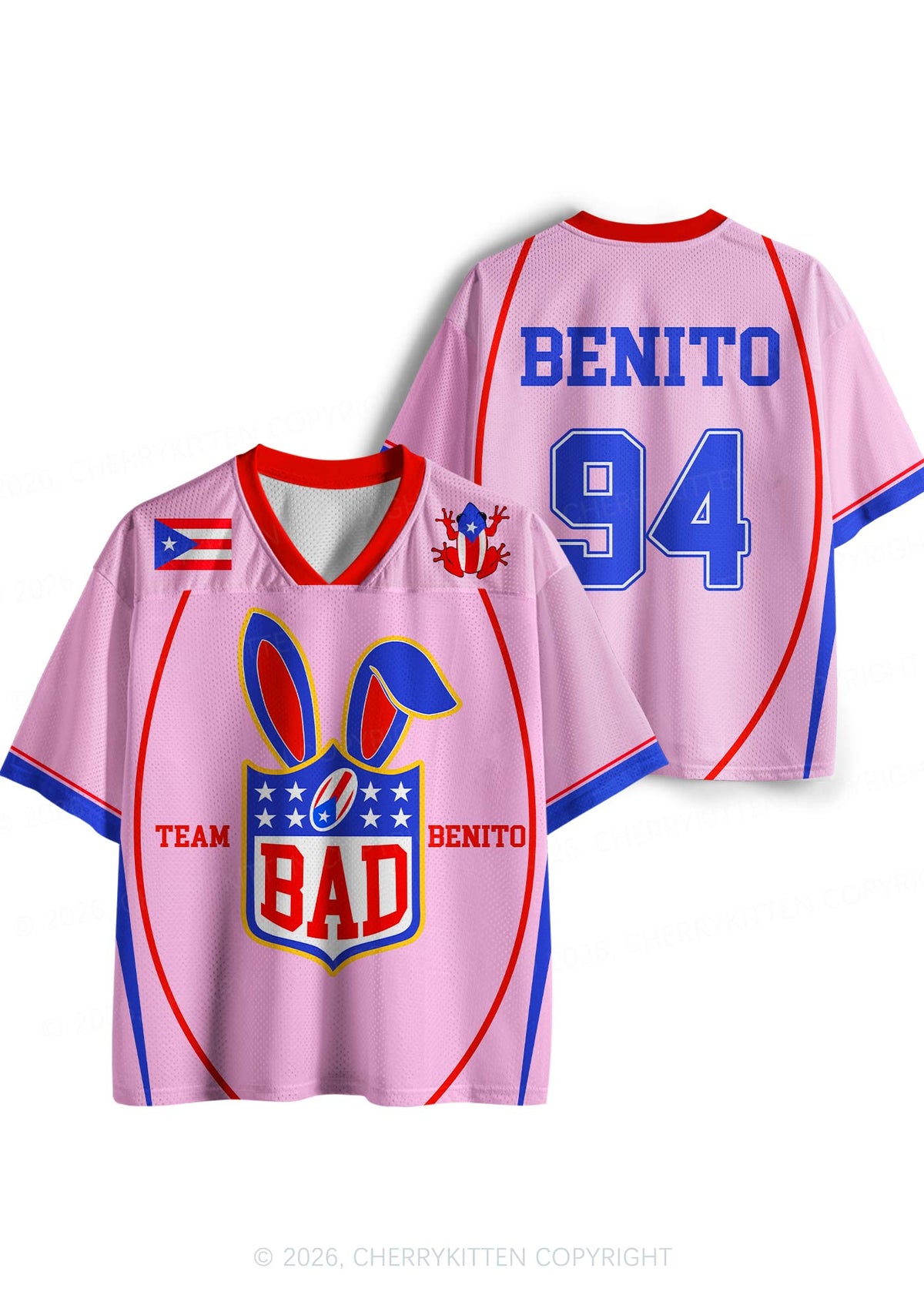 Pink Football Bunny Y2K Sport Jersey Shirts Cherrykitten