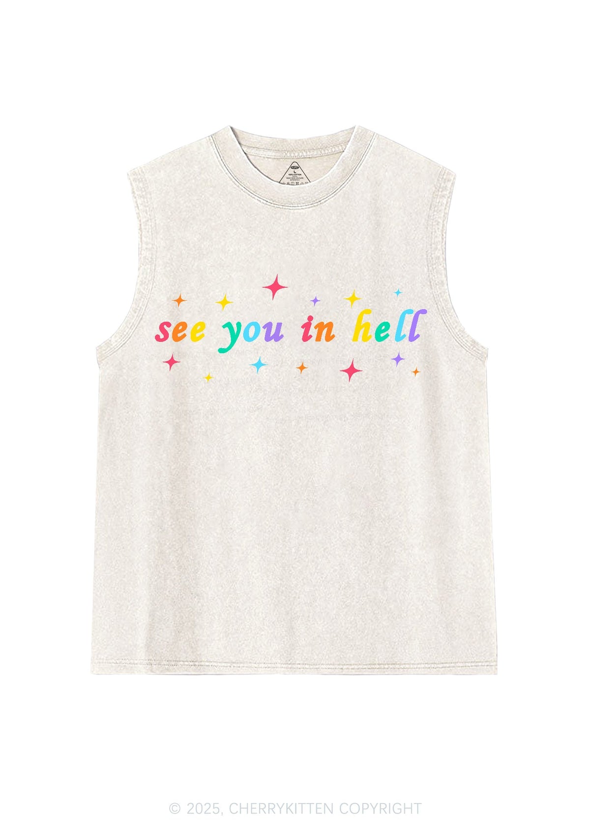 See You In Hell Pride Y2K Washed Muscle Tank Cherrykitten