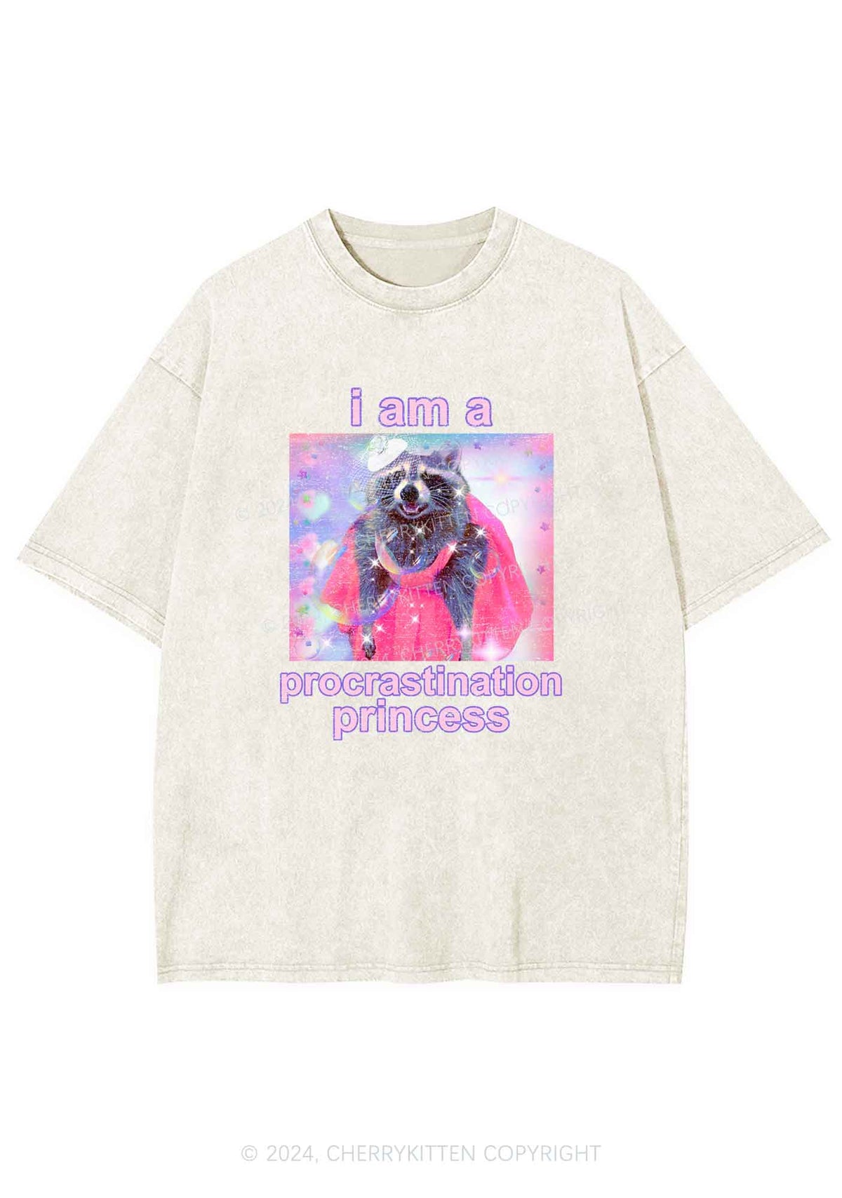 Procrastination Princess Y2K Washed Tee Cherrykitten