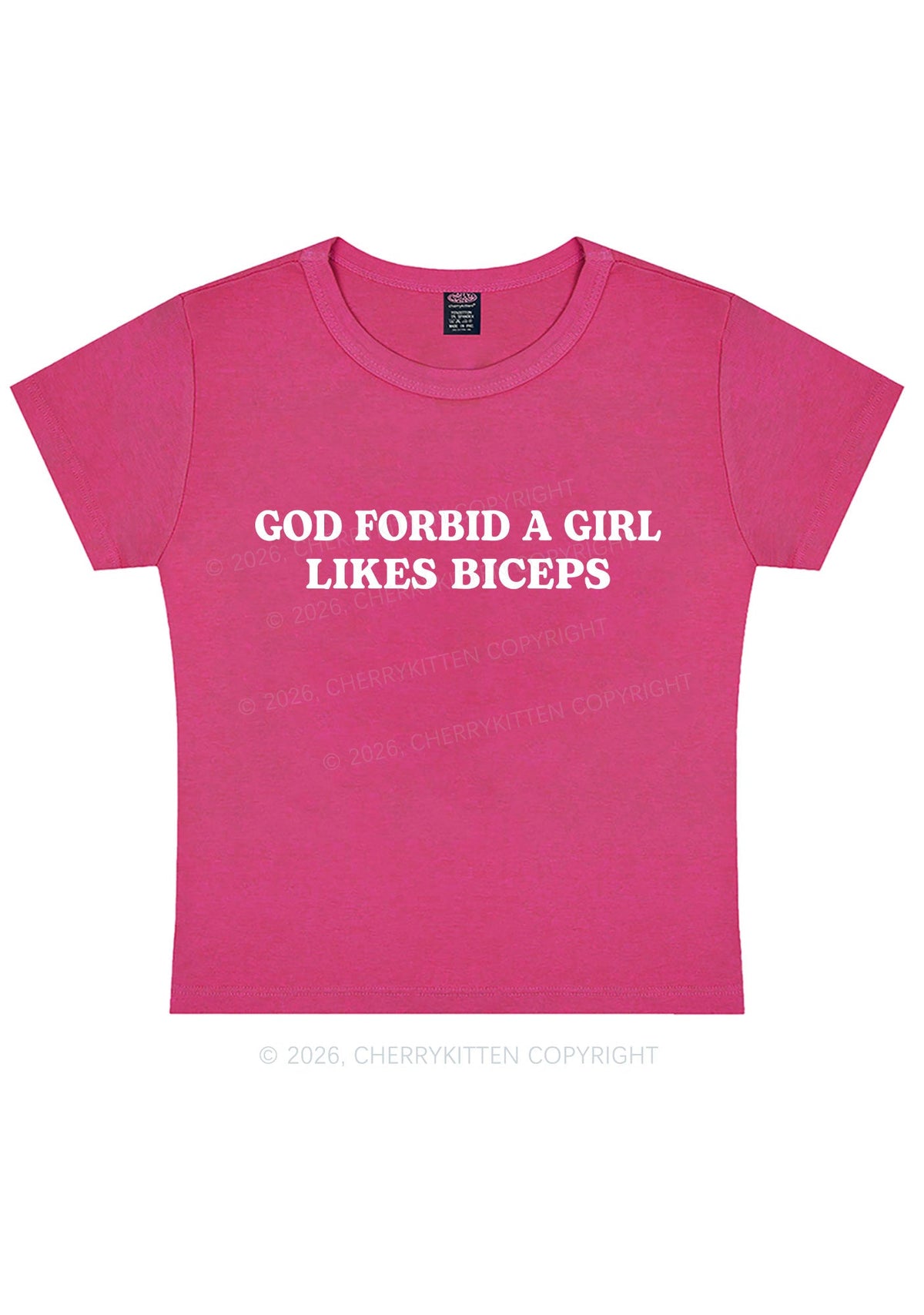God Forbid A Girl Likes Biceps Y2K Baby Tee Cherrykitten