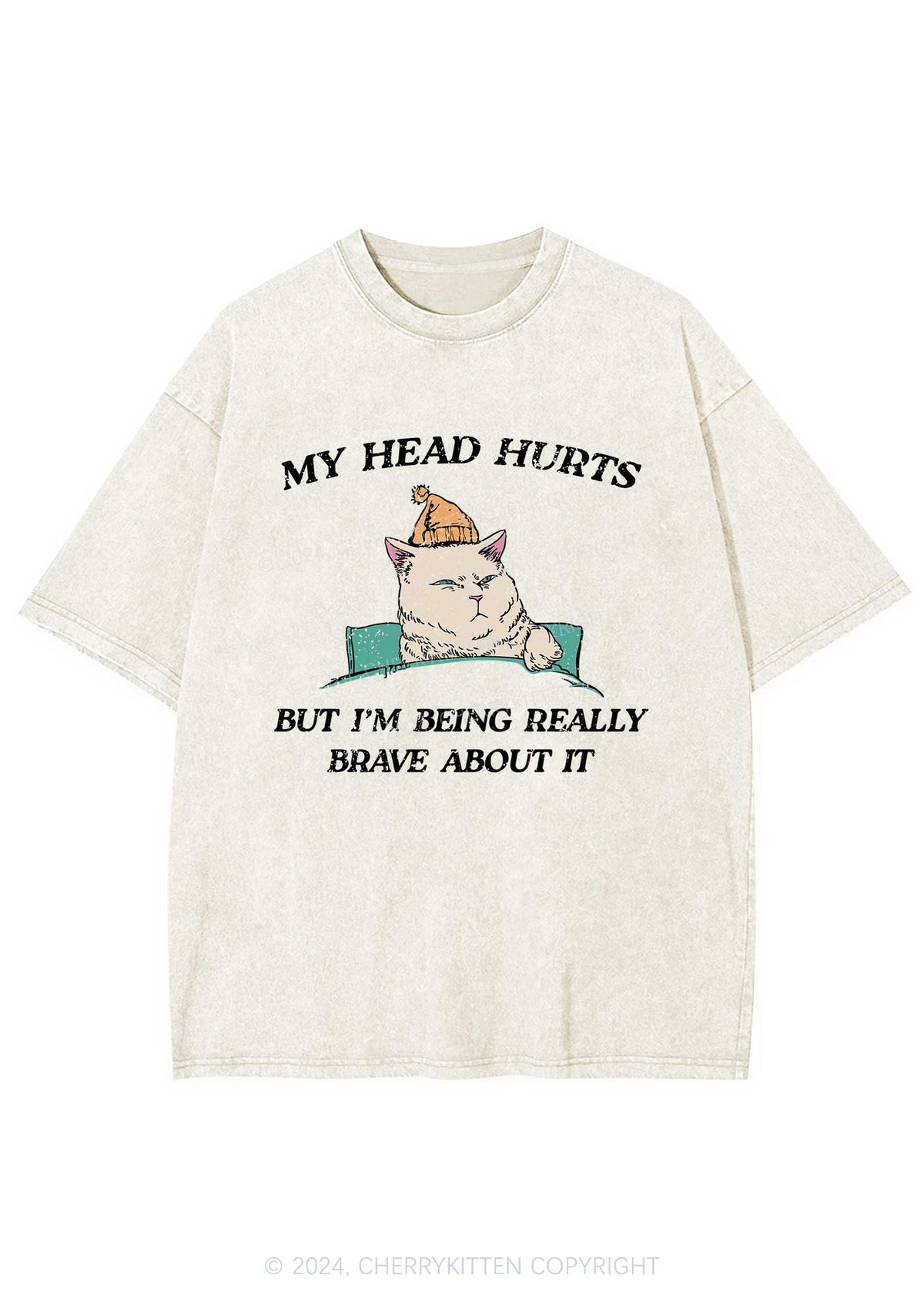 Head Hurts Y2K Washed Tee Cherrykitten