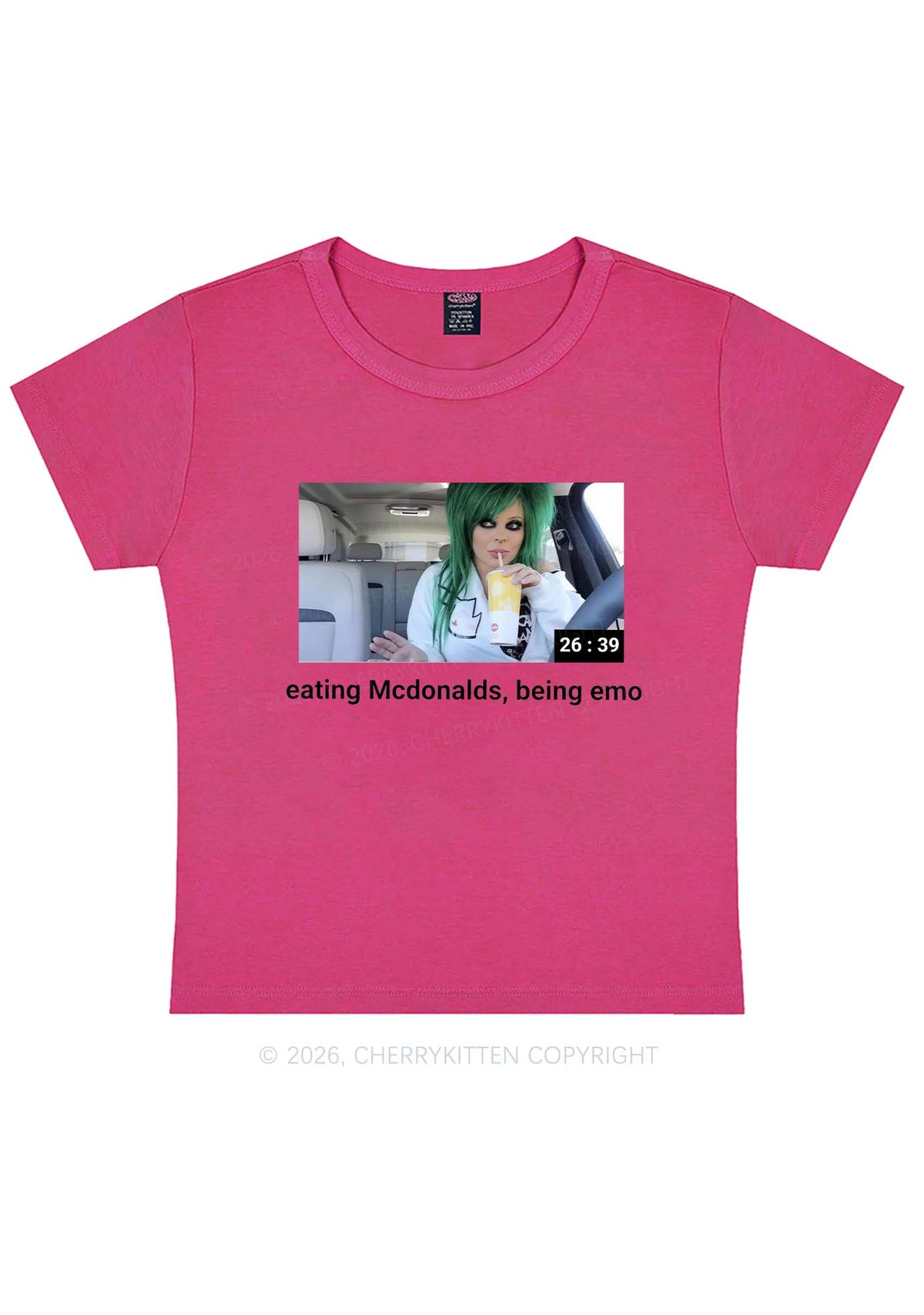 Eating Being Emo Y2K Baby Tee Cherrykitten